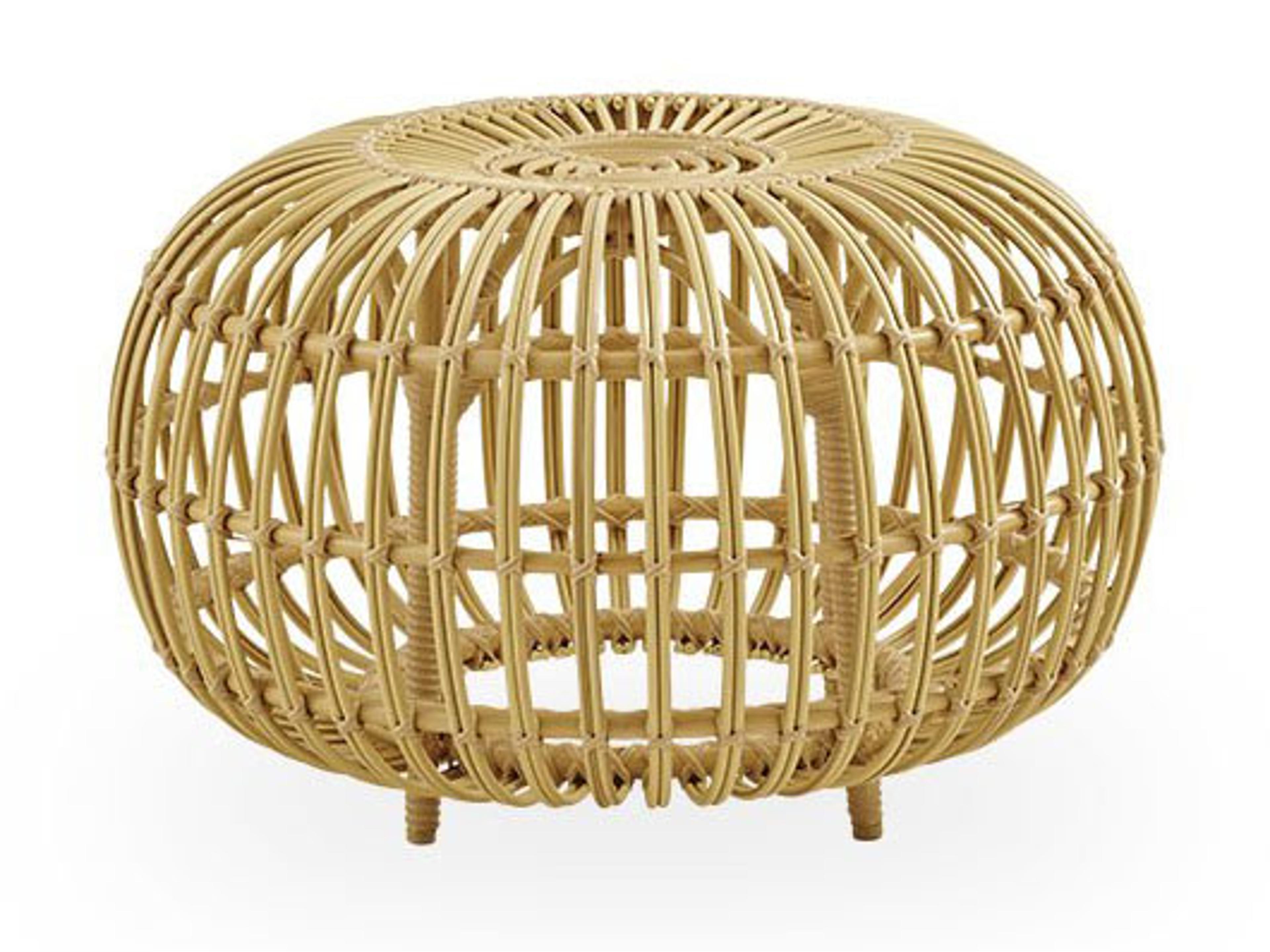 ika Design Exterior Aluminum Natural Franco Albini 25'' Large Patio Ottoman