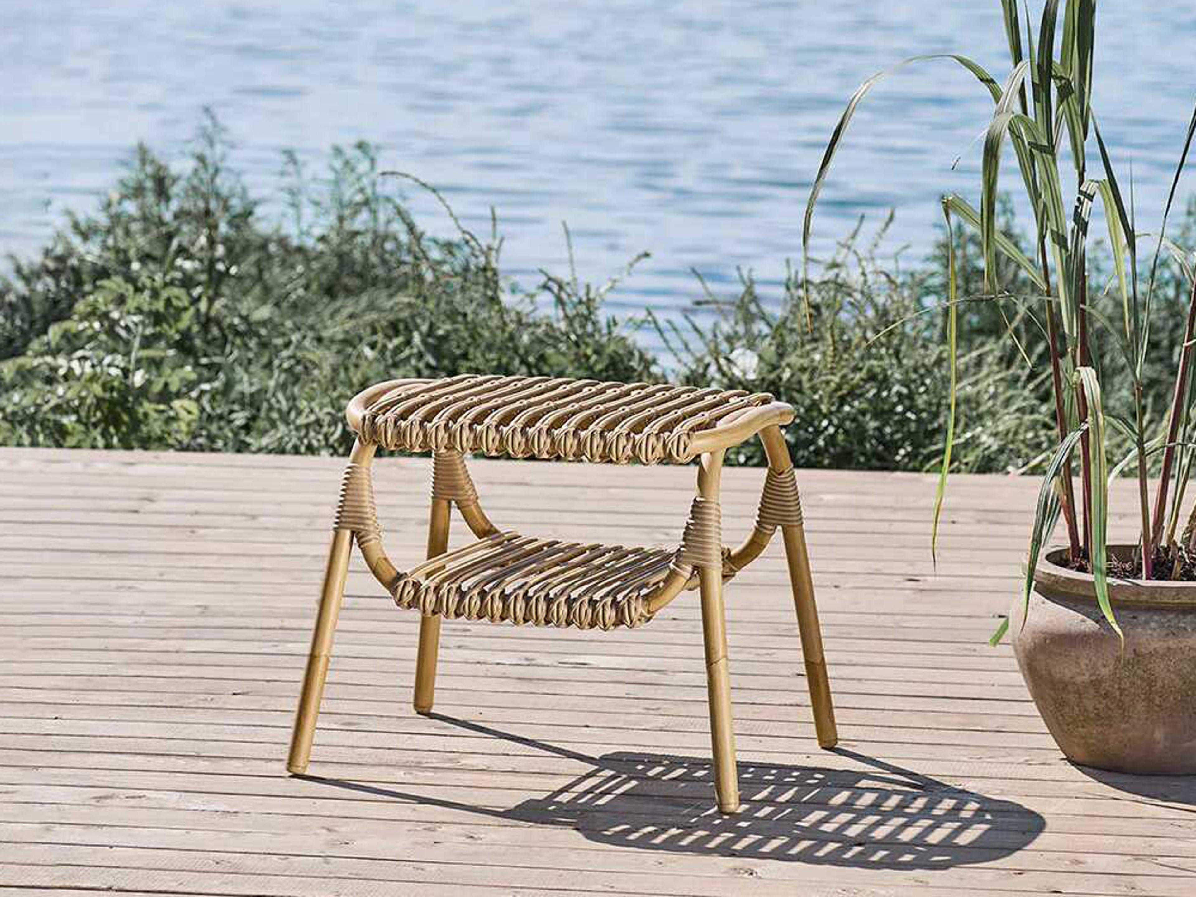 Sika Design Exterior Aluminum Rattan Natural Machiya Stool