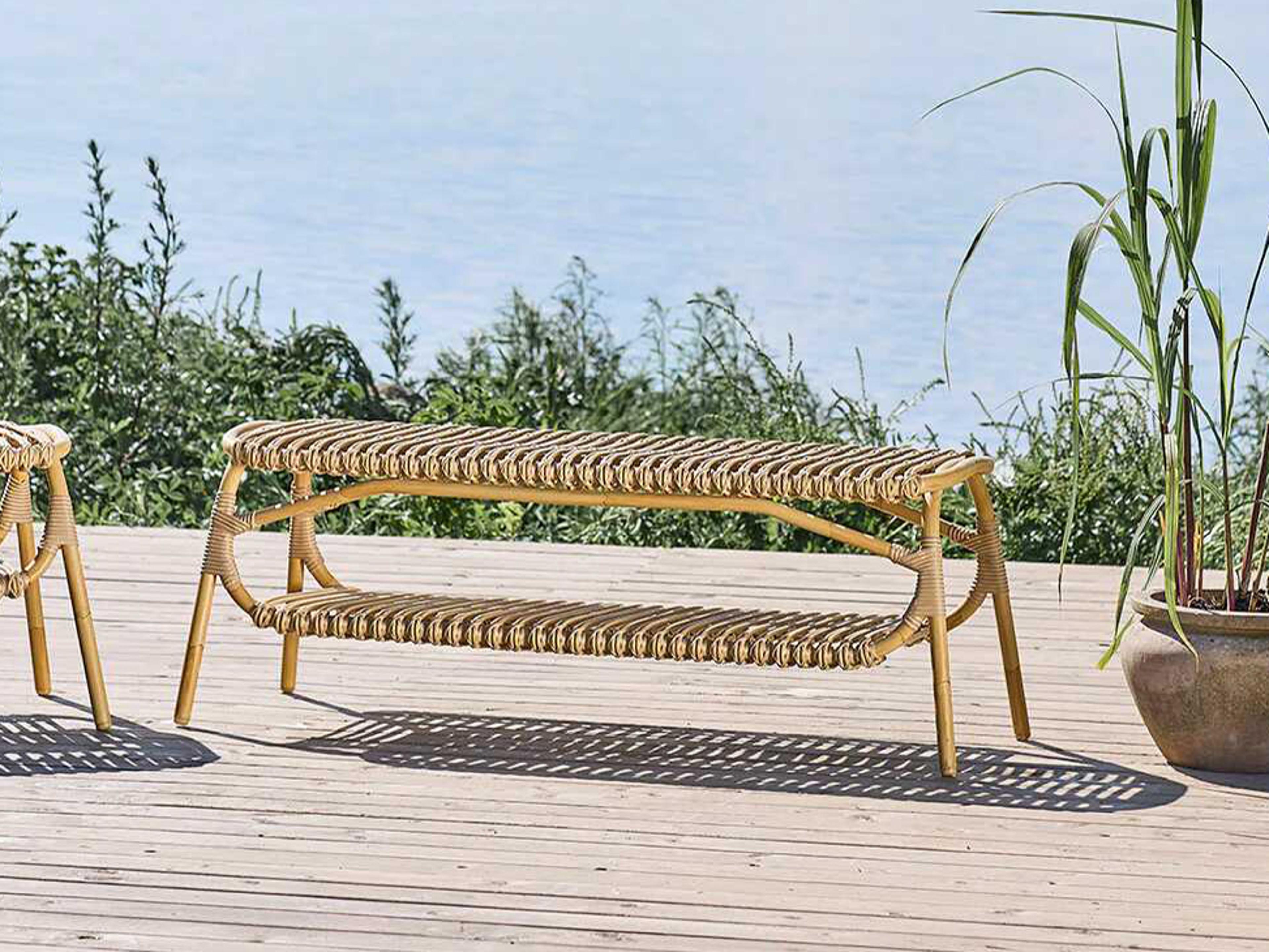 Sika Design Exterior Alumium Rattan Natural Machiya Patio Bench