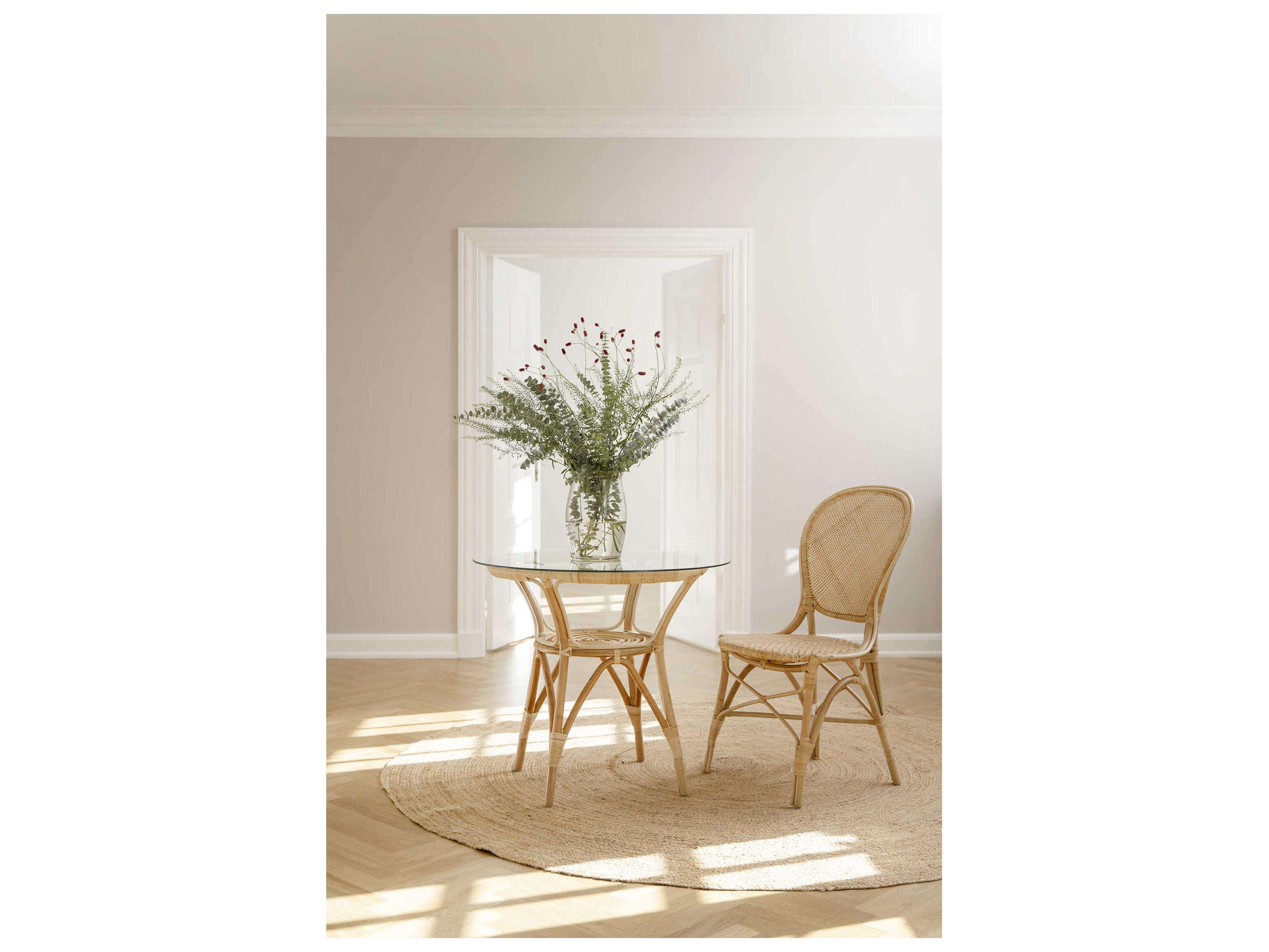 Sika Design Originals Natural Aluminum Wicker Cushion Dining Chair in Youtoo Sand