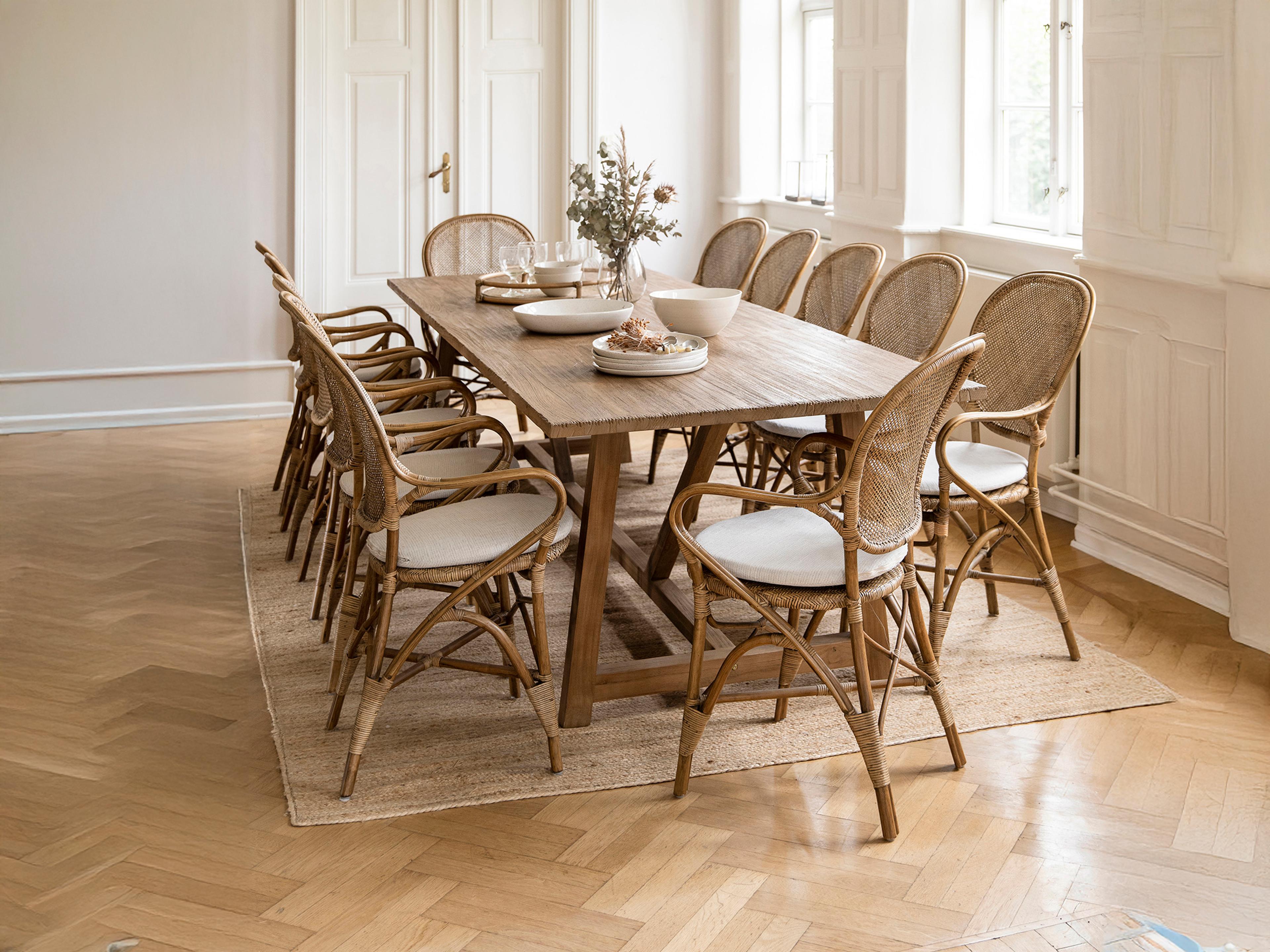 Sika Design Originals Antique Wicker Cushion Dining Chair in Youtoo Dark Grey