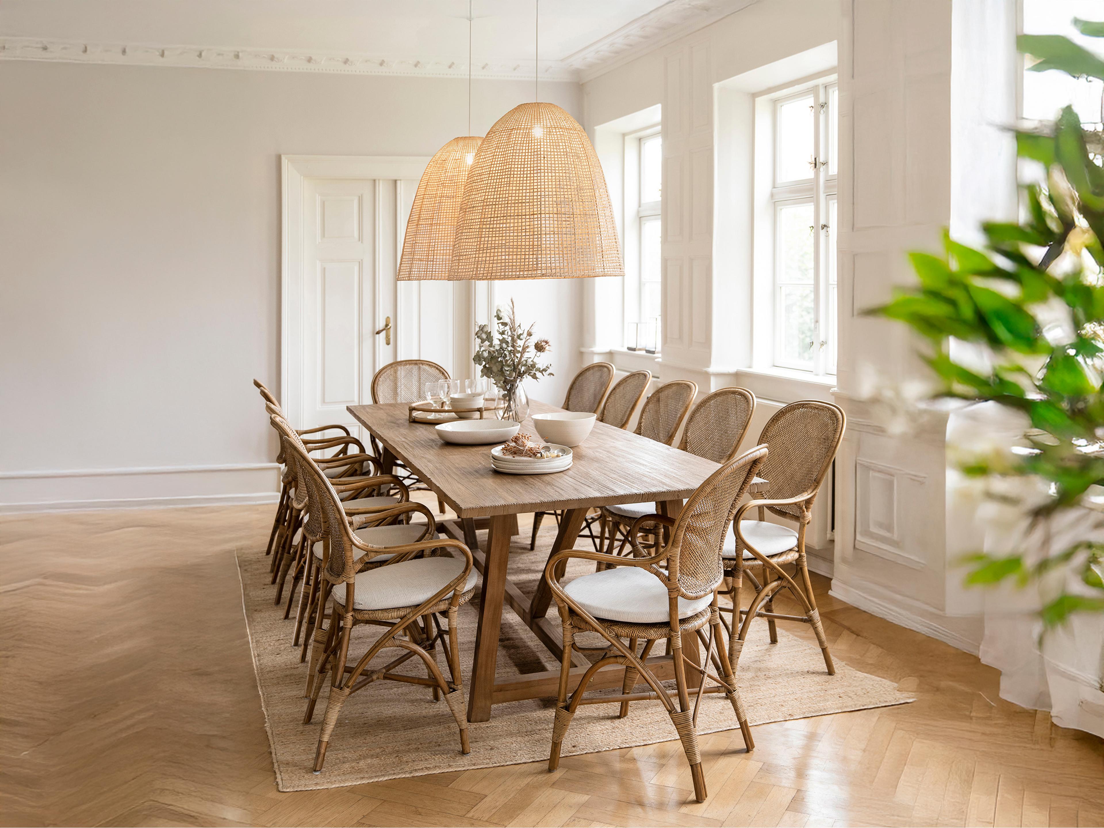 Sika Design Originals Antique Wicker Cushion Dining Chair in Youtoo Dark Grey