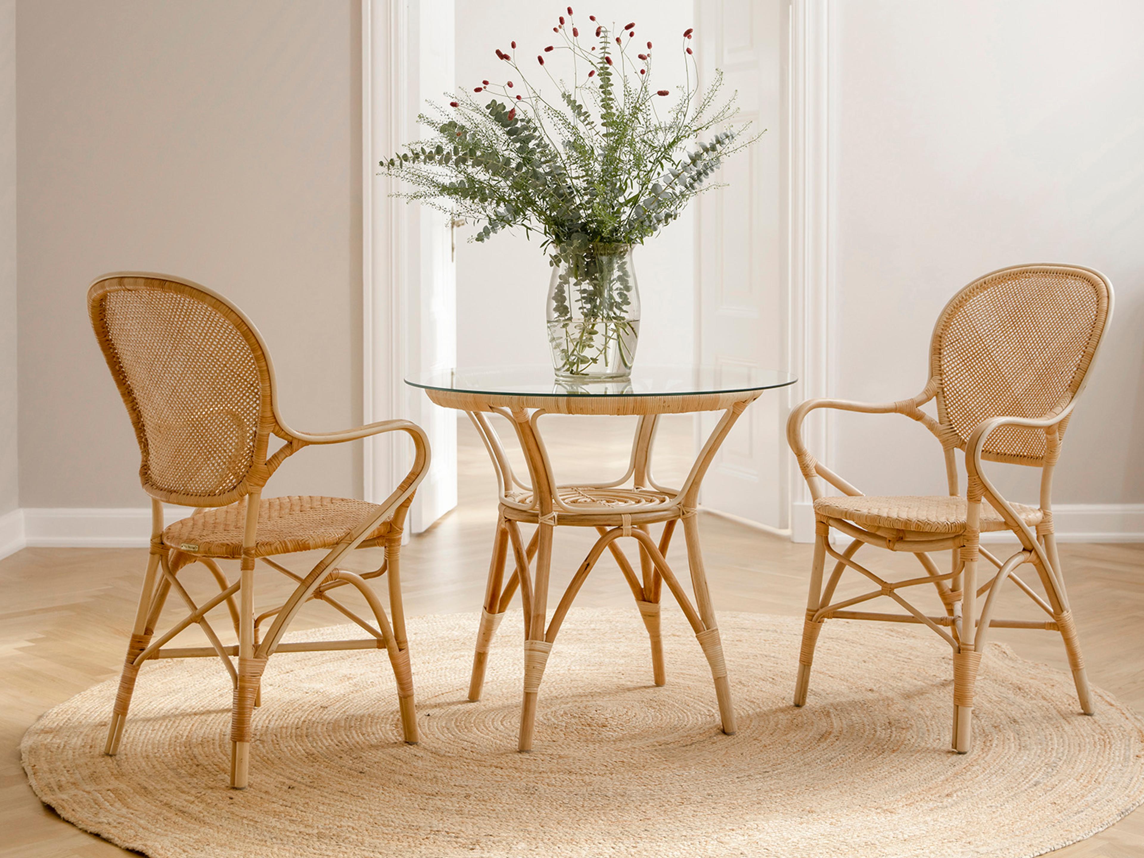 Sika Design Originals Natural Wicker Cushion Dining Chair in Youtoo Dark Grey