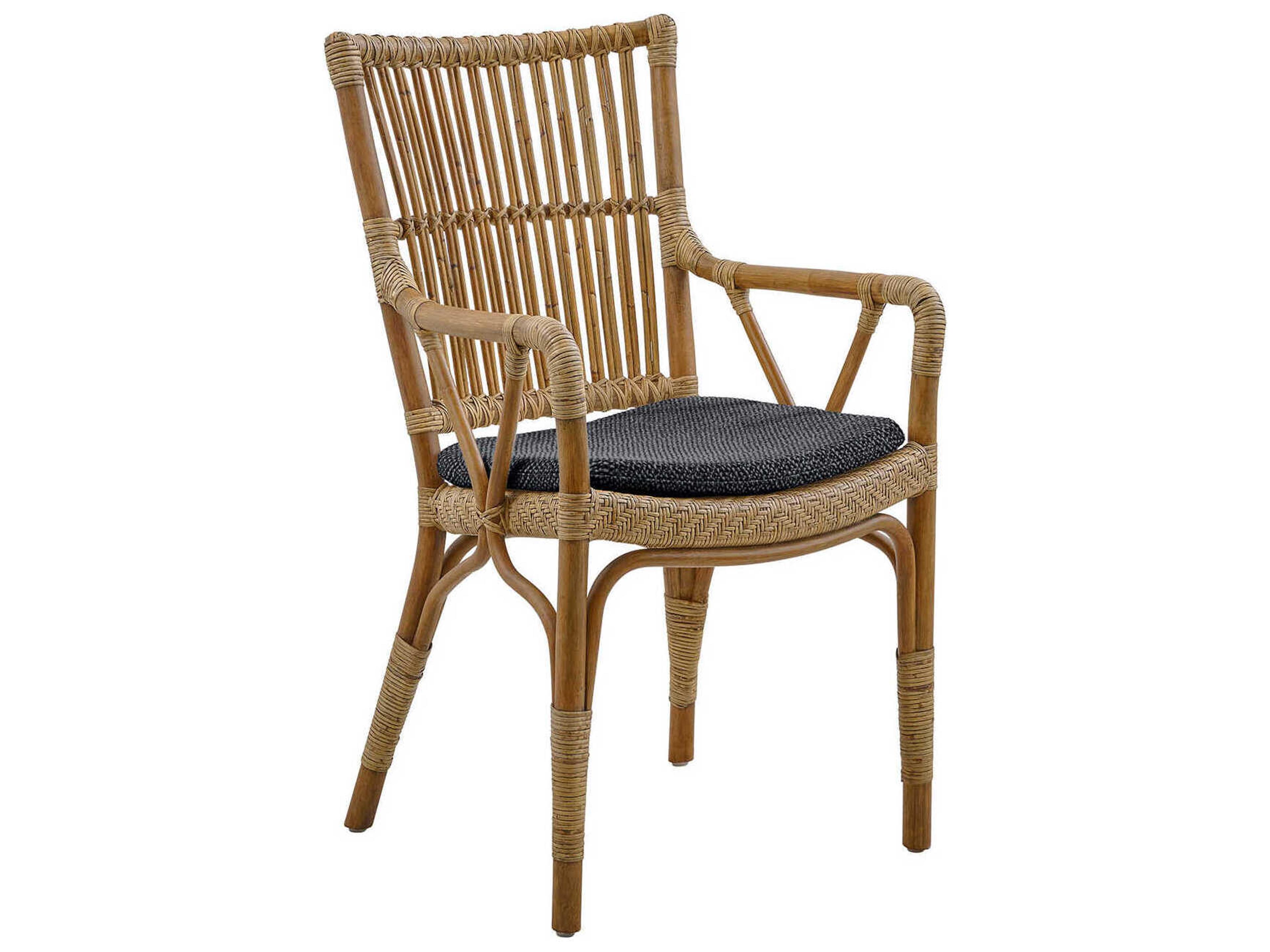Sika Design Originals Antique Wicker Cushion Dining Chair in Youtoo Dark Grey