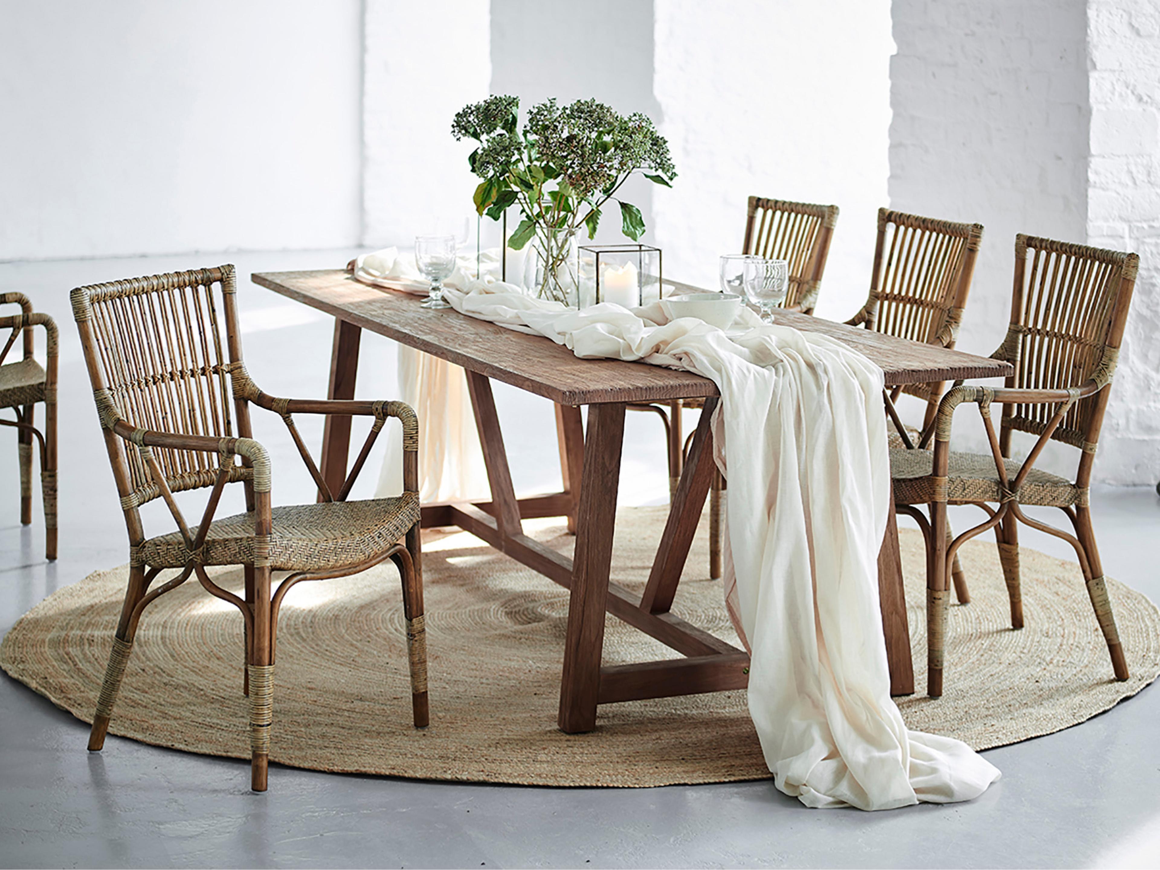 Sika Design Originals Antique Wicker Cushion Dining Chair in Youtoo Dark Grey