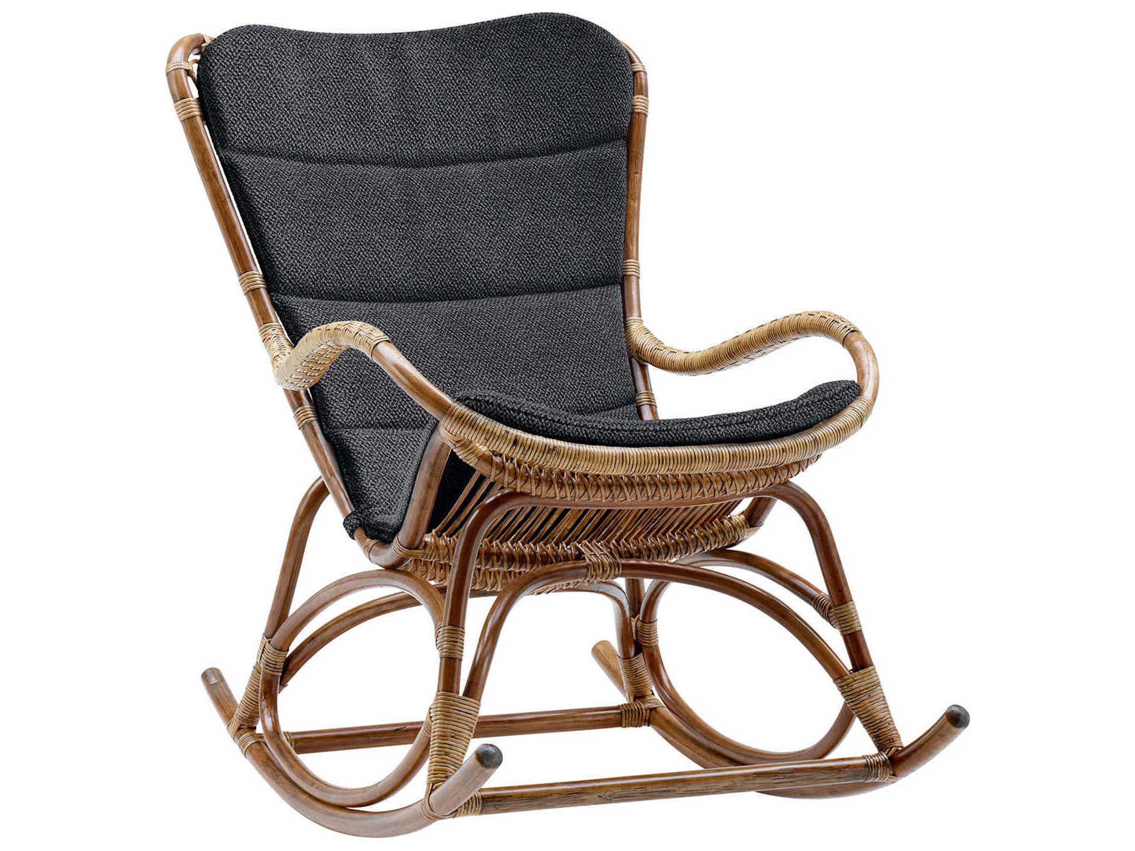 Sika Design Originals Antique Wicker Cushion Lounge Chair in Youtoo Dark Grey