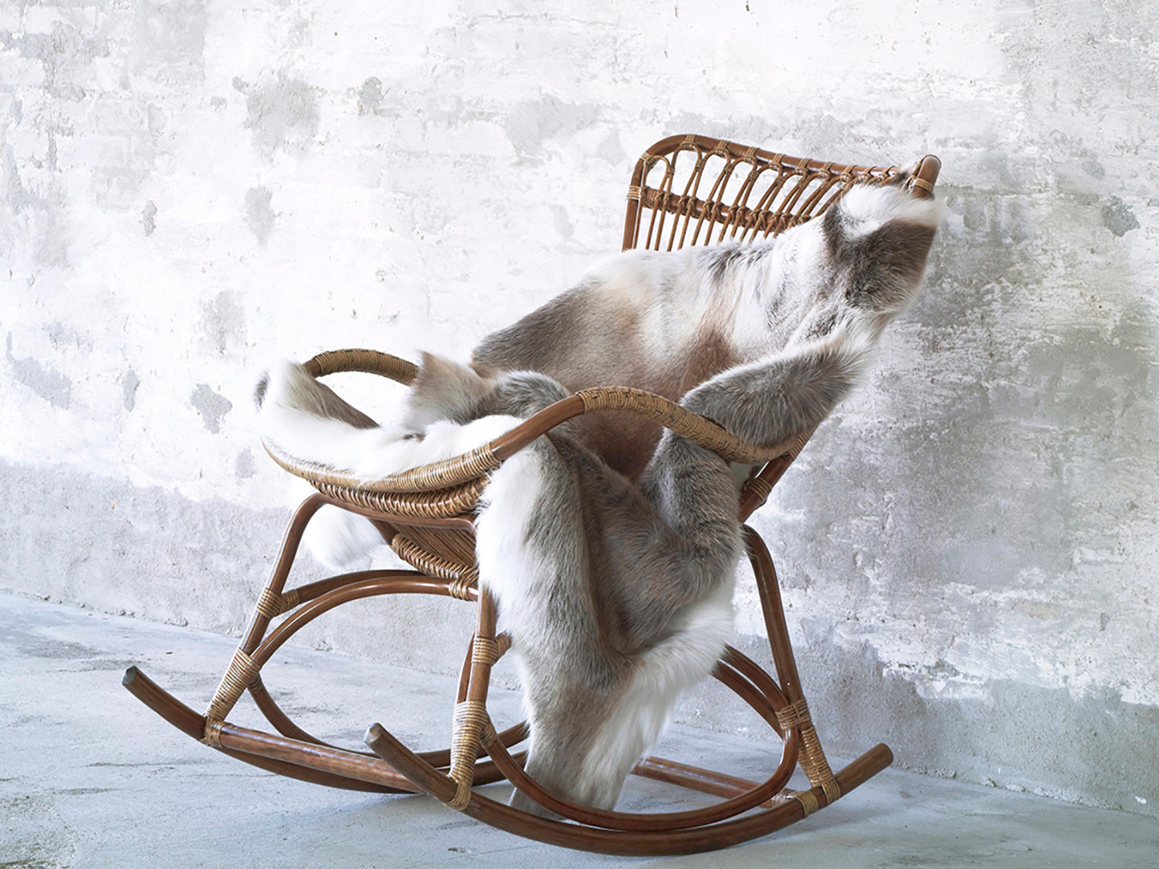 Sika Design Originals Antique Wicker Cushion Lounge Chair in Youtoo Dark Grey