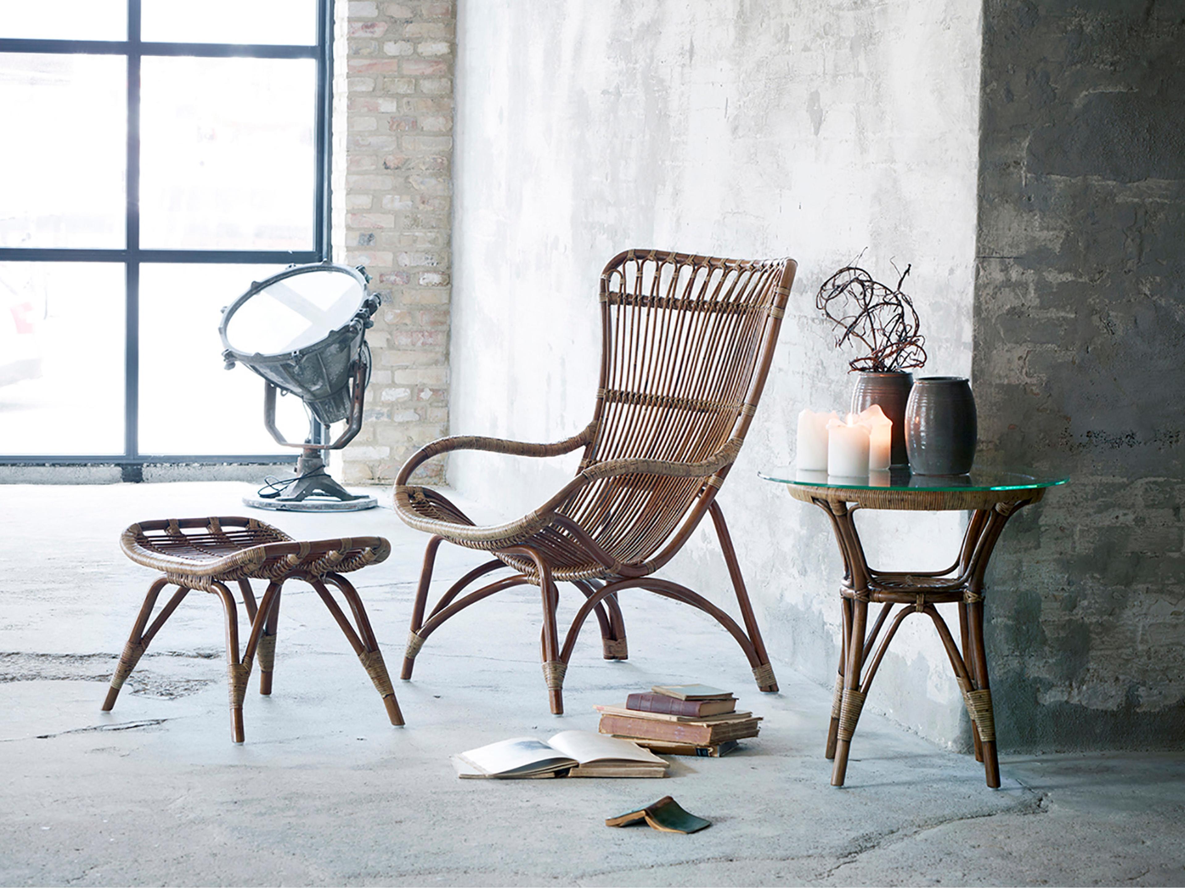 Sika Design Originals Antique Wicker Cushion Lounge Chair in Youtoo Sand