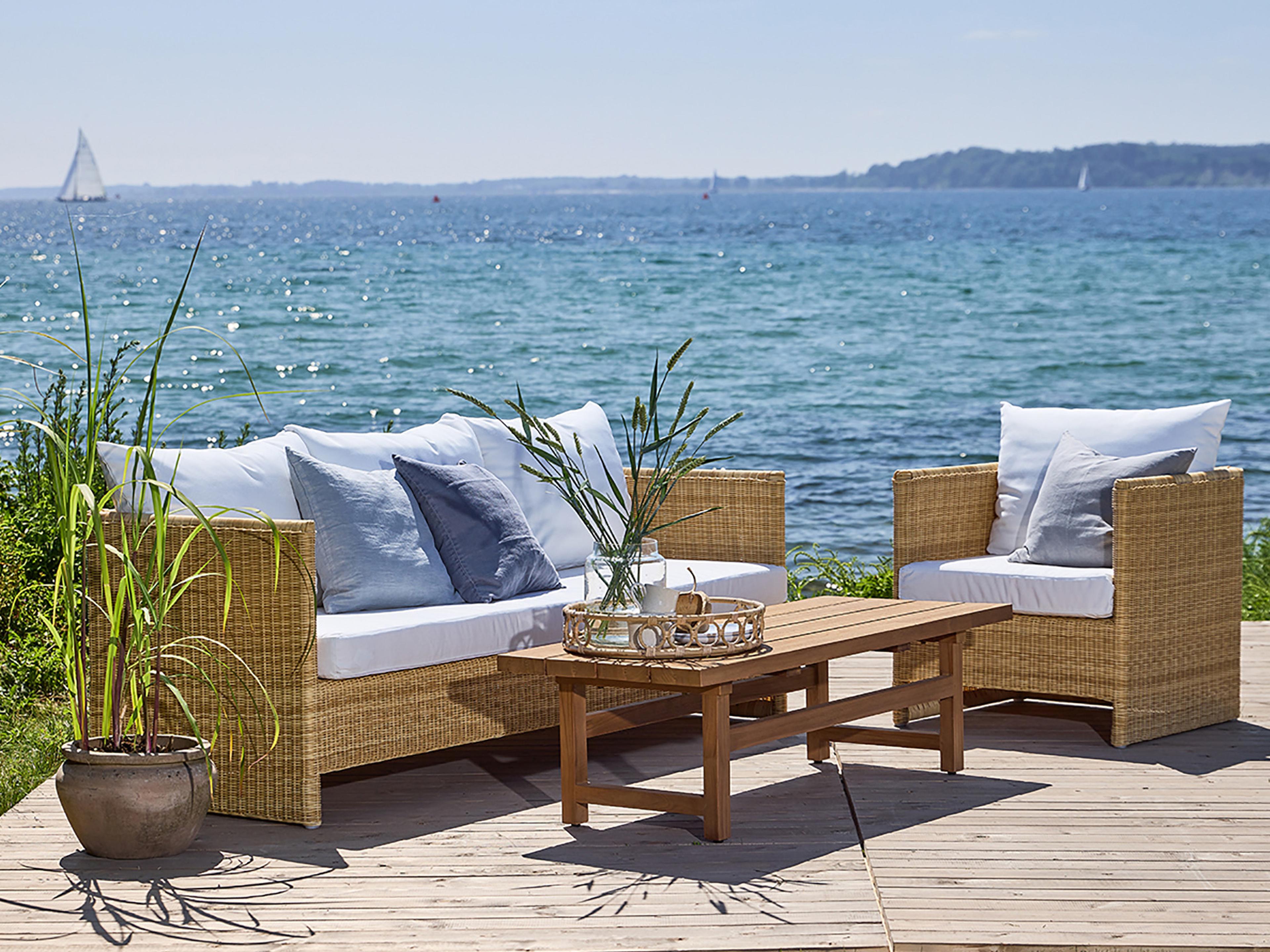 Sika Design Exterior Natural Aluminum Tempotest Canvas White Cushion Lounge Chair