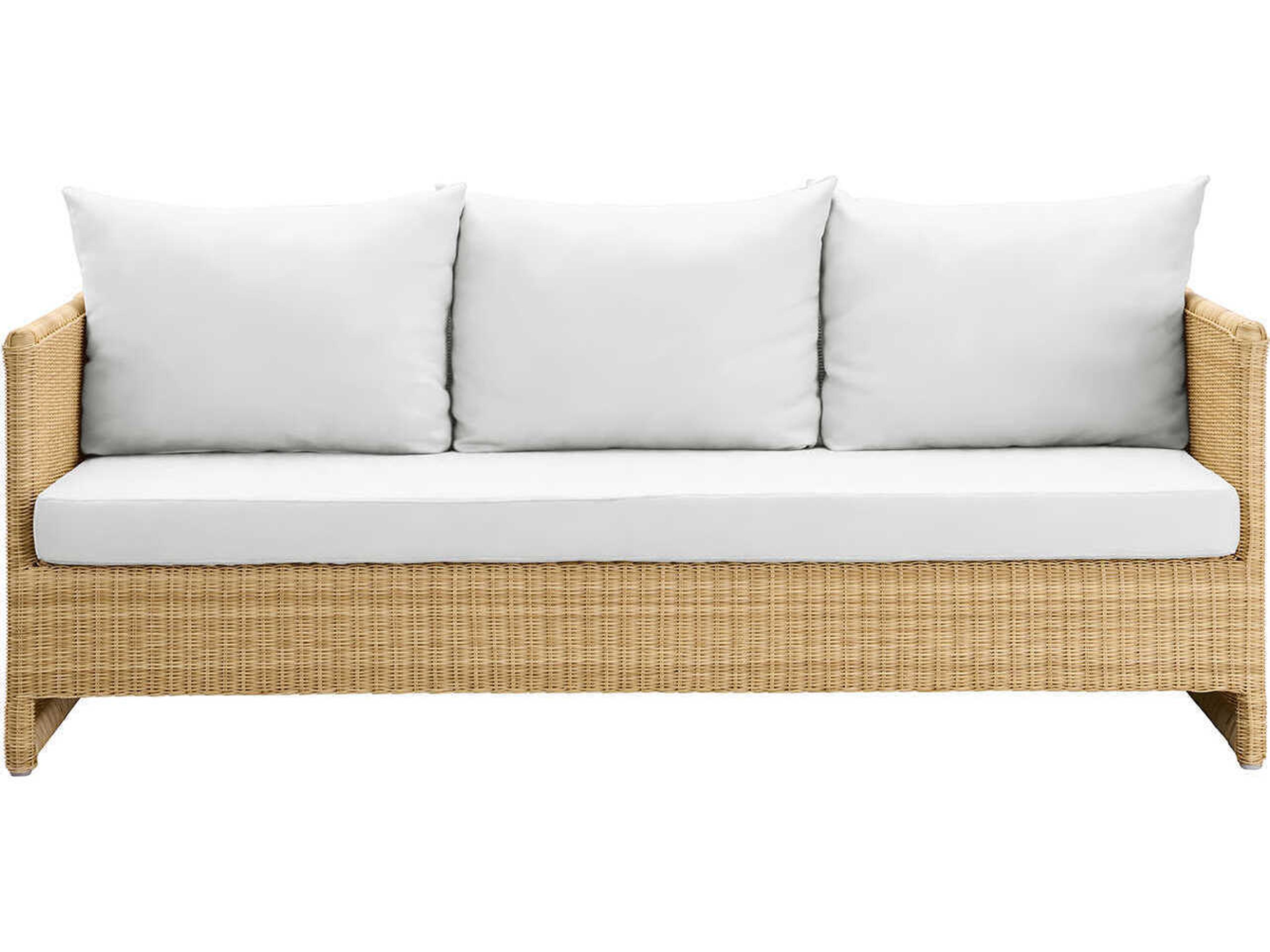 Sika Design Exterior Natural Aluminum Tempotest Canvas White Cushion Sofa