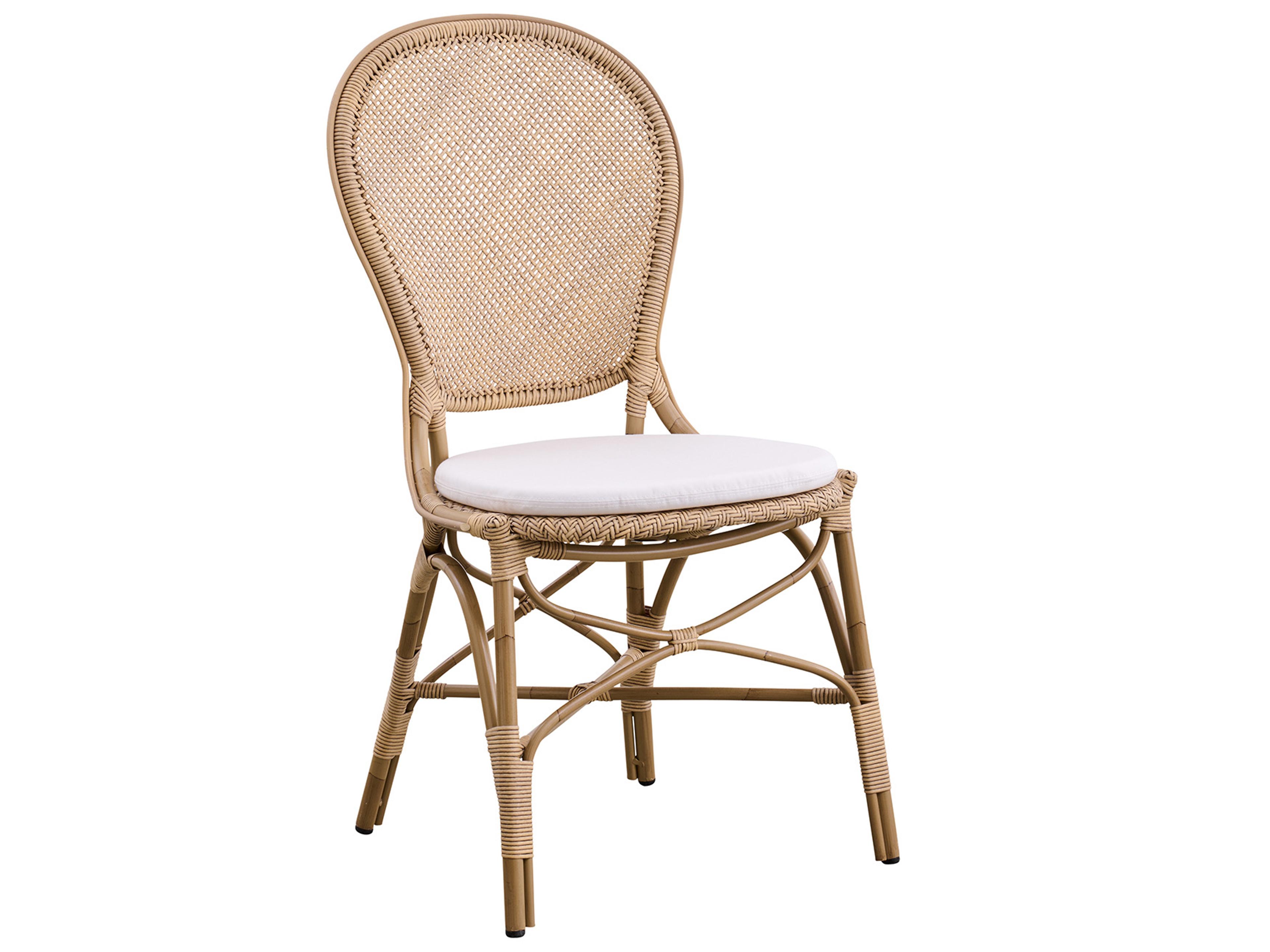 Exterior Antique Tempotest Canvas White Aluminum Cushion Dining Chair
