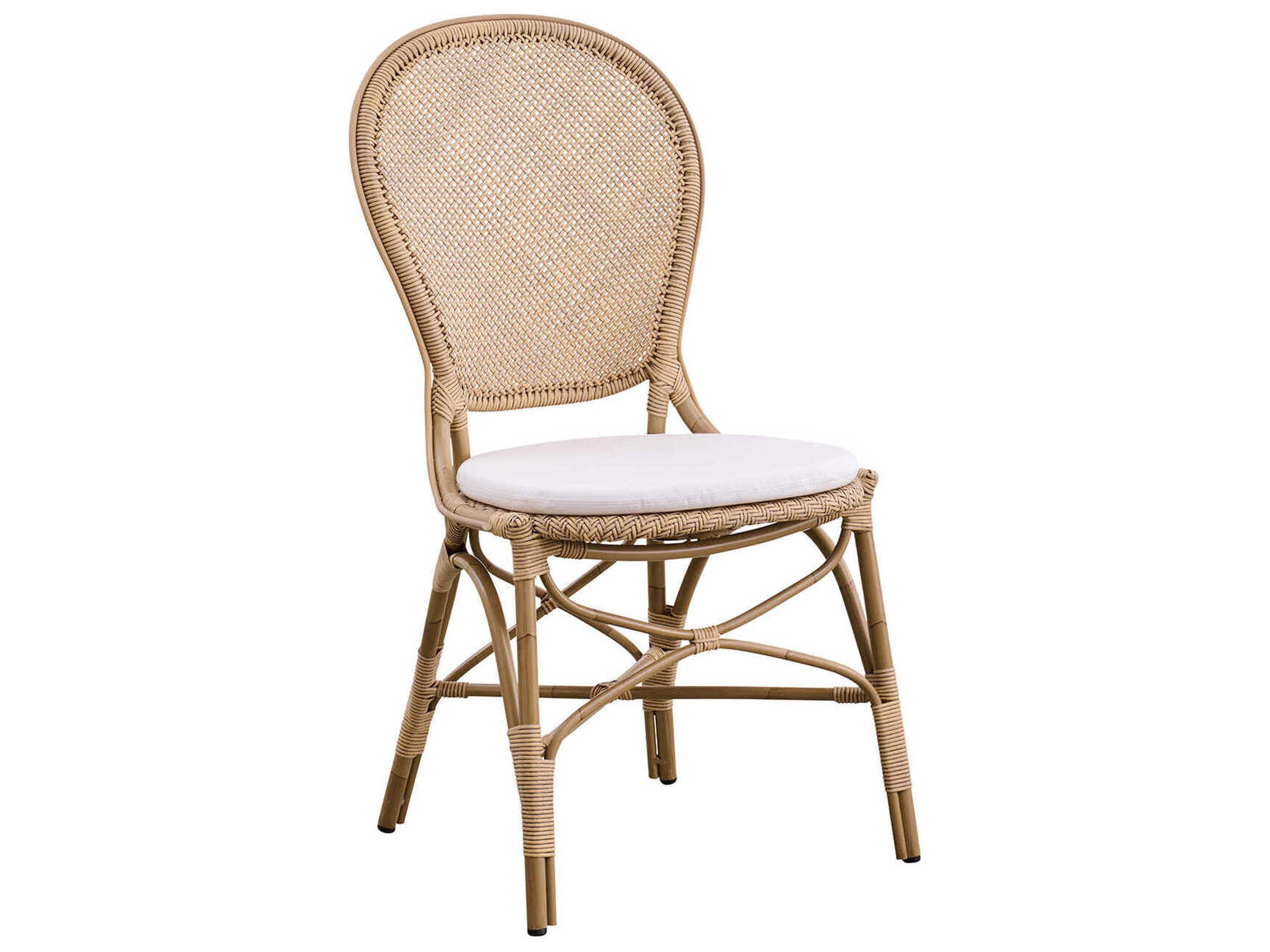 Sika Design Exterior Antique Tempotest Canvas White Aluminum Cushion Dining Chair
