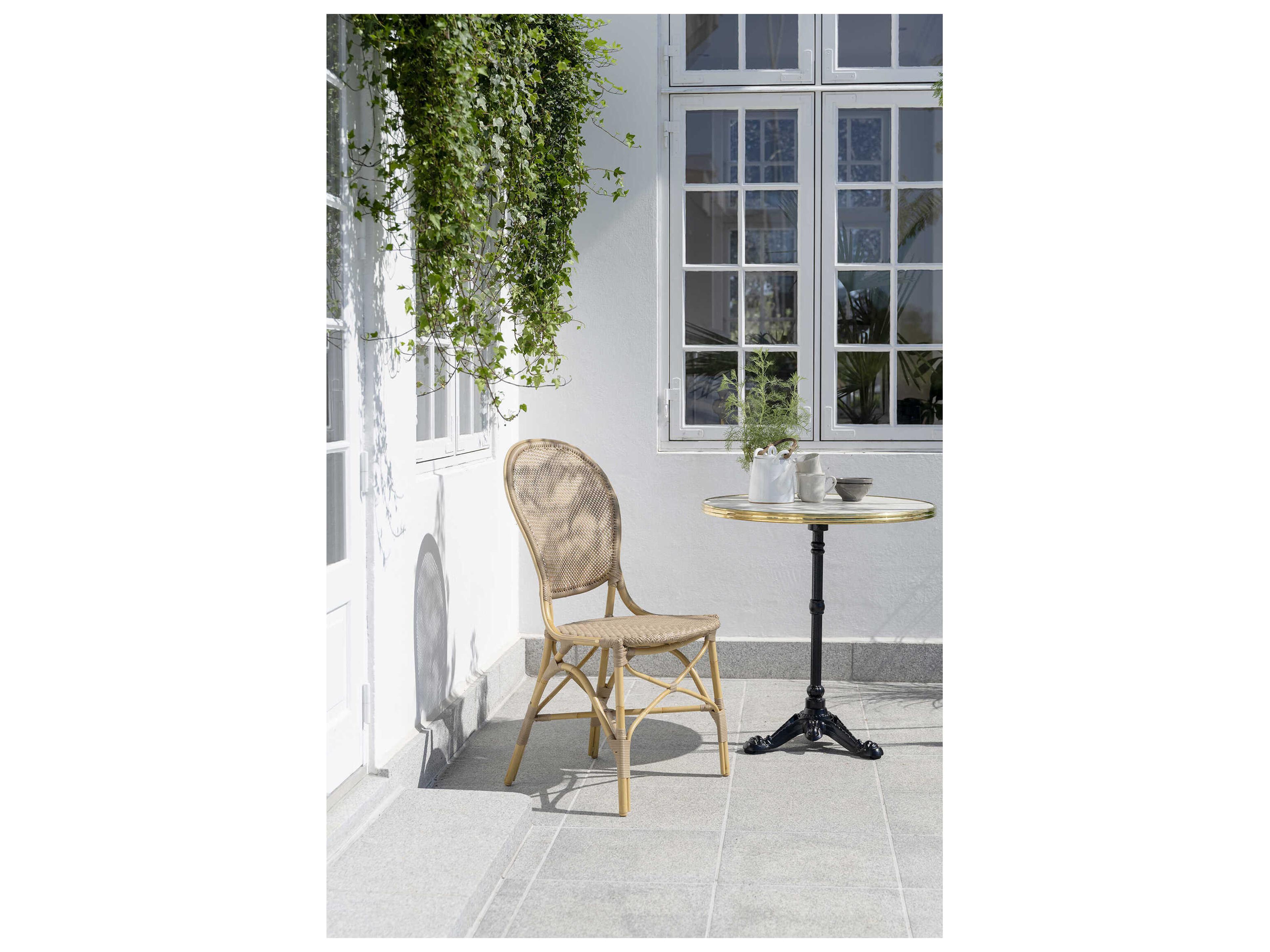 Sika Design Exterior Aluminum Natural Tempotest Canvas White Cushion Dining Chair