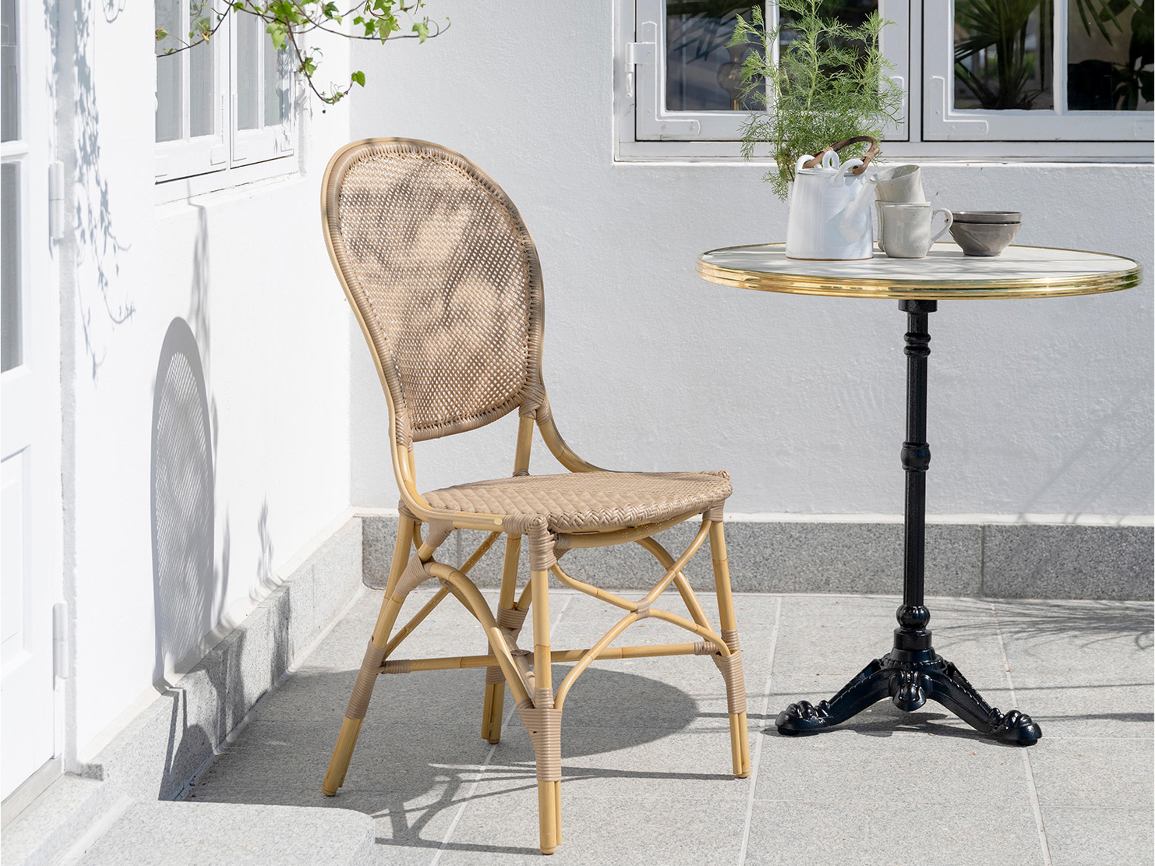 Sika Design Exterior Aluminum Natural Tempotest Canvas White Cushion Dining Chair