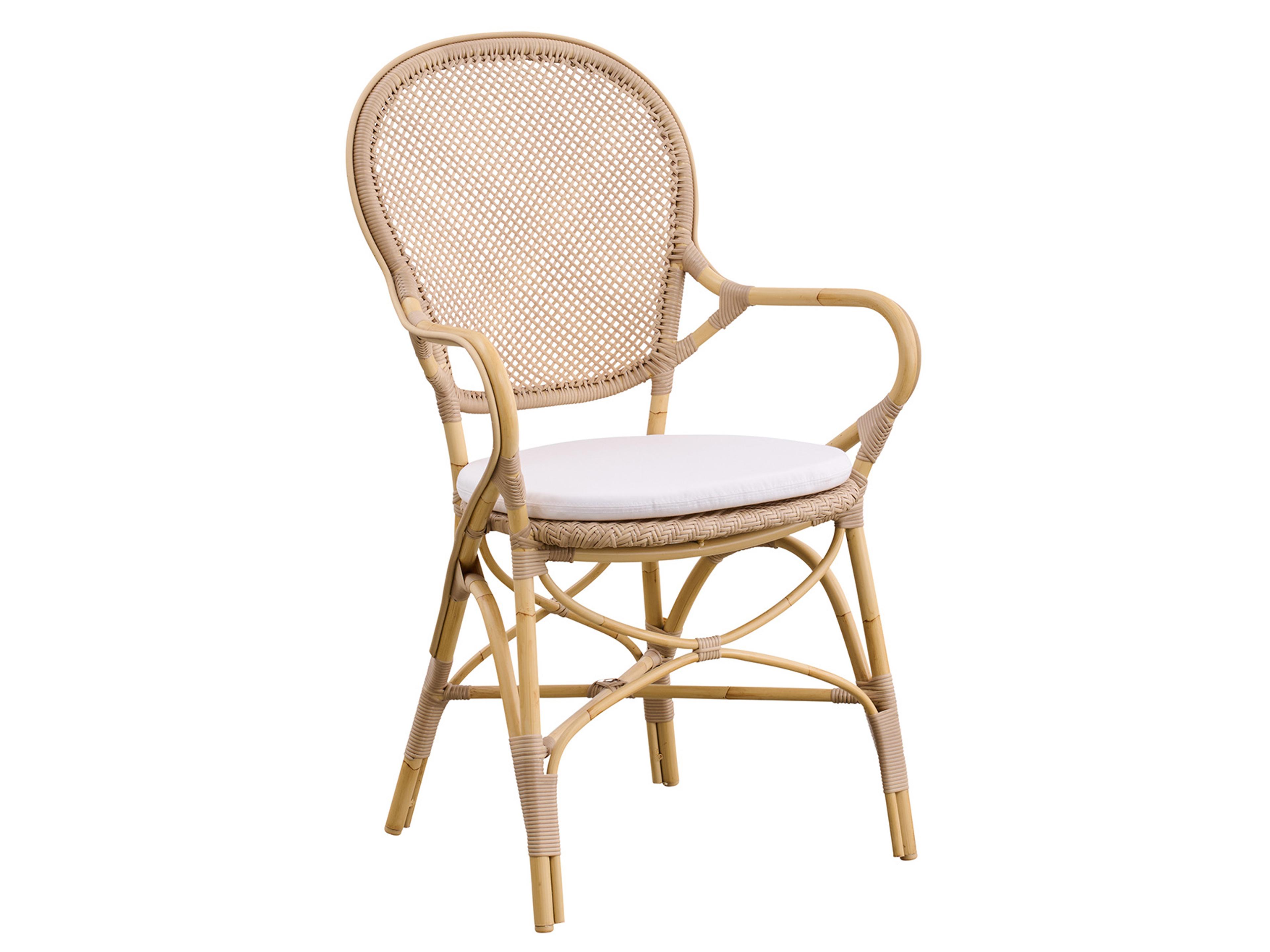 Exterior Aluminum Natural Tempotest Canvas White Cushion Dining Chair