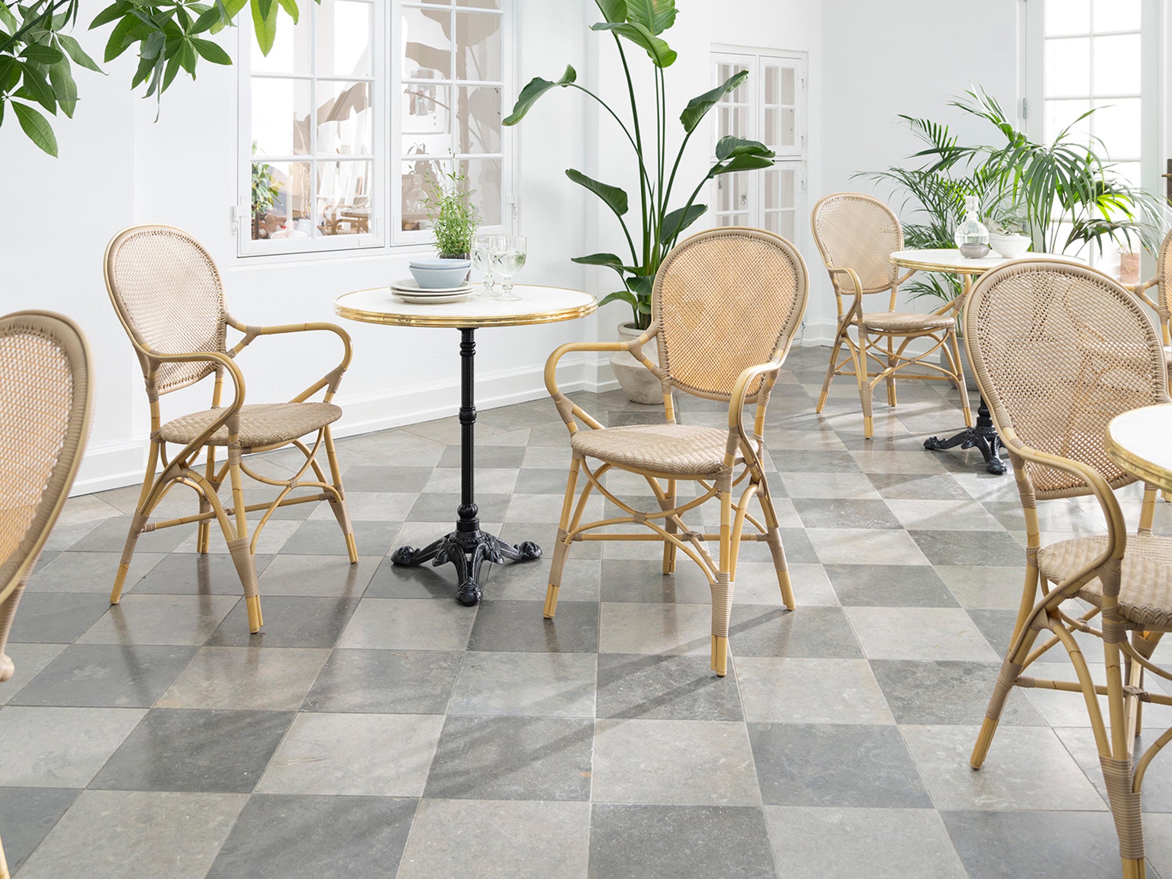 Sika Design Exterior Aluminum Natural Tempotest Canvas White Cushion Dining Chair