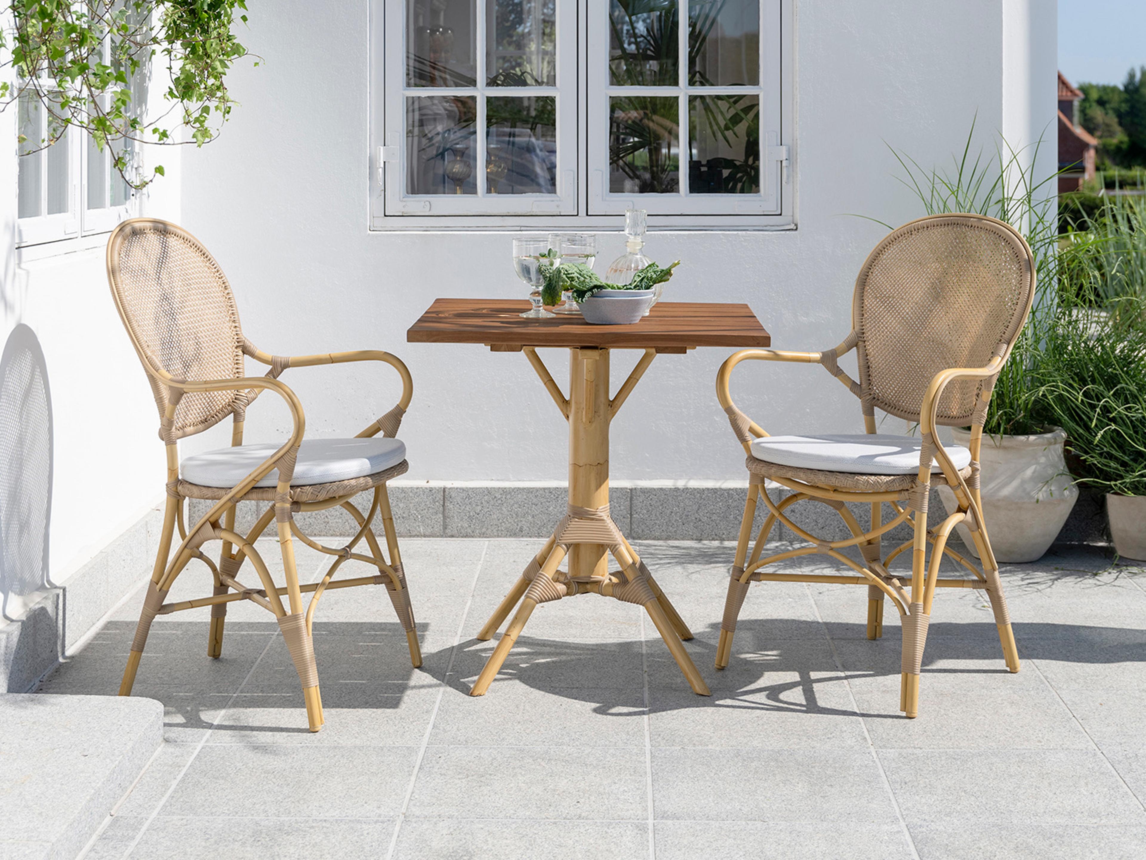 Sika Design Exterior Aluminum Natural Tempotest Canvas White Cushion Dining Chair