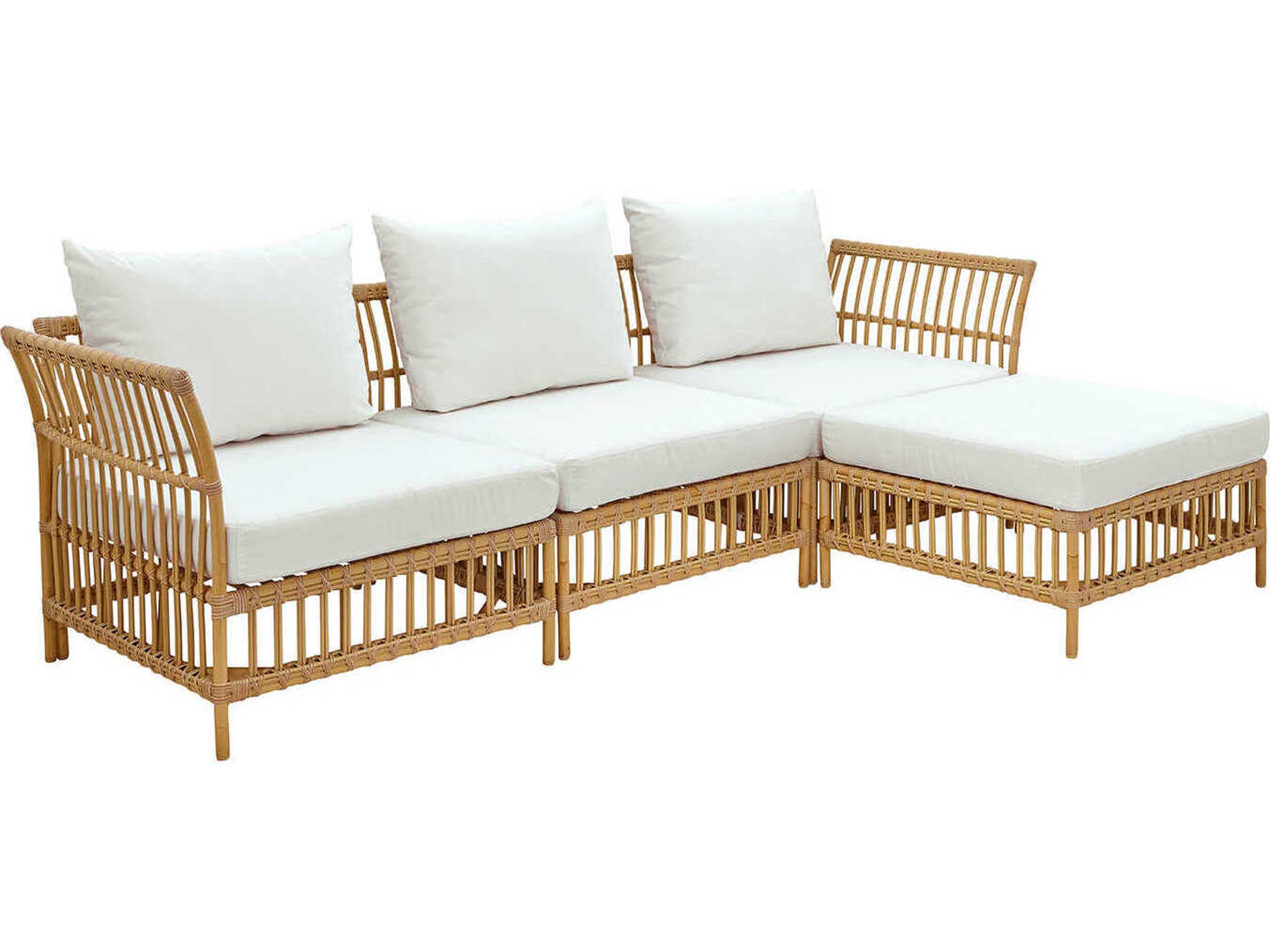 Sika Design Exterior Aluminum Natural Tempotest Canvas White Cushion Sofa