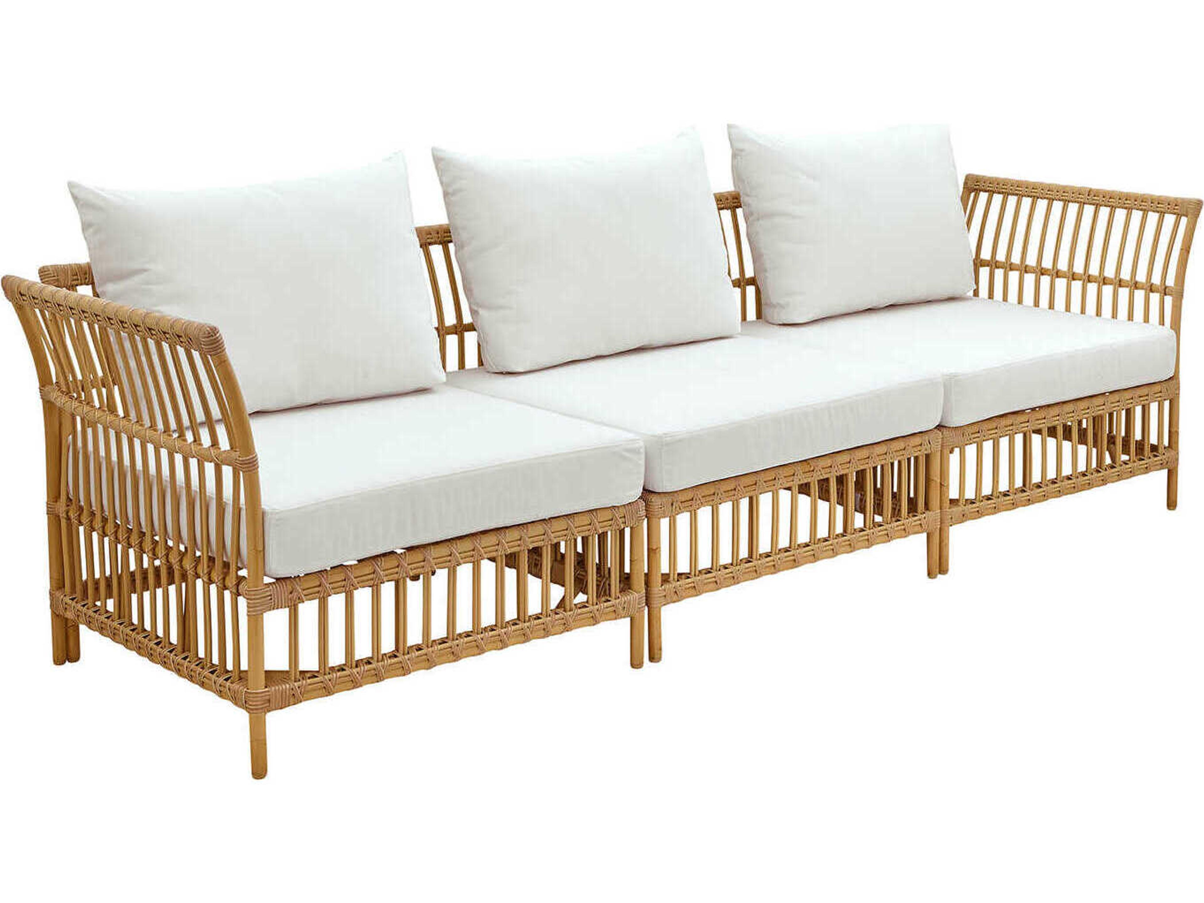 Sika Design Exterior Aluminum Natural Tempotest Canvas White Cushion Sofa