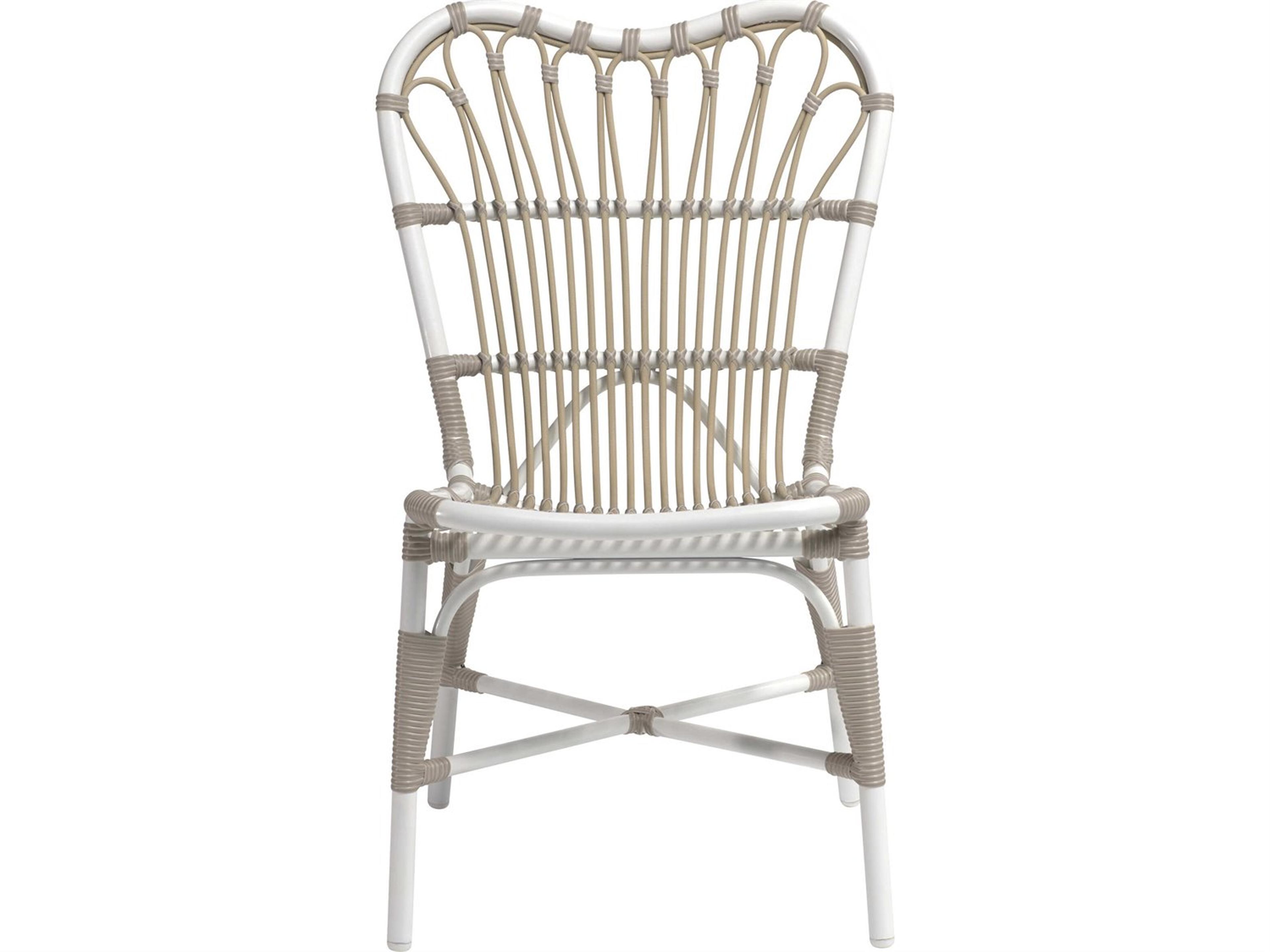 Sika Design Exterior Aluminum Dove White Margaret Stackable Patio Dining Side Chair