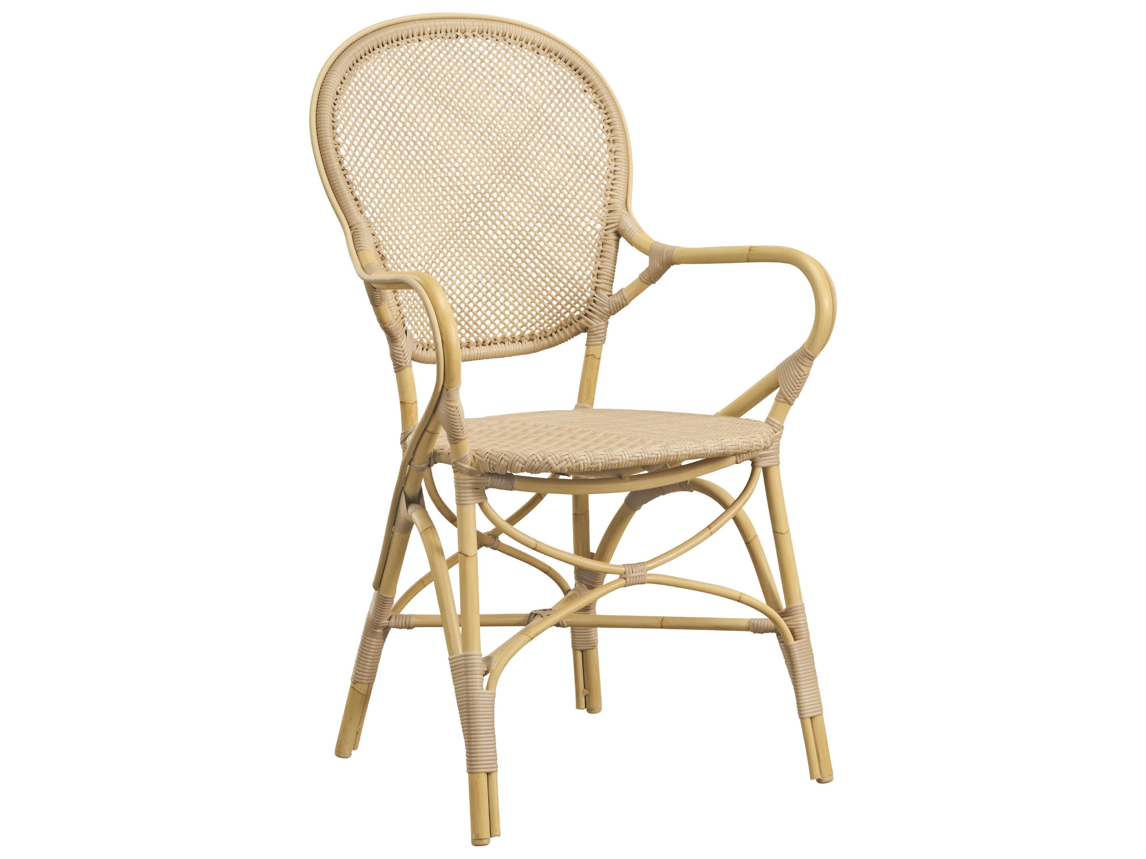 Exterior Aluminum Rattan Natural Rossini Outdoor Dining Arm Chair