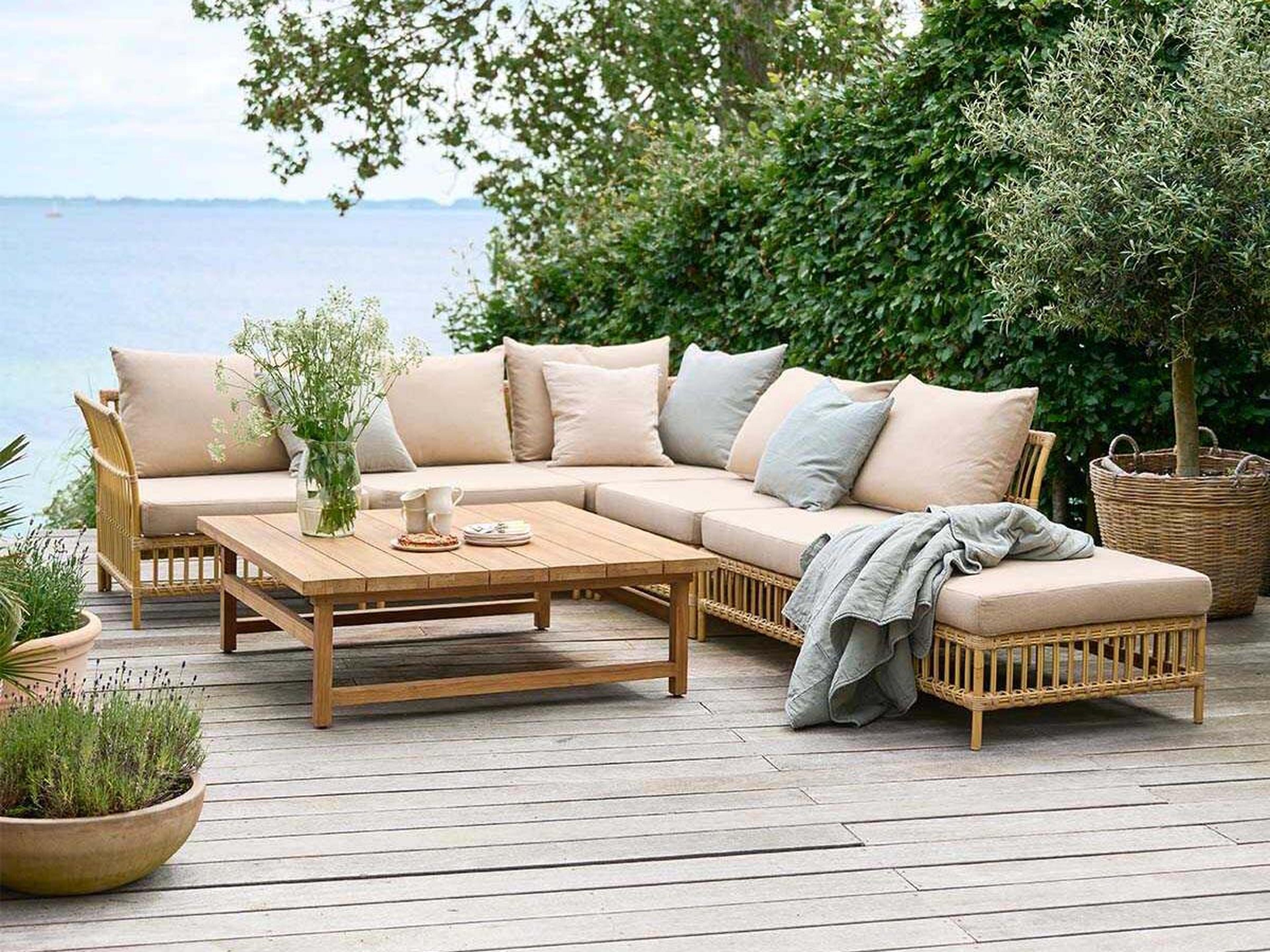 Sika Design Exterior Aluminum Rattan Natural Corner Modular Outdoor Patio Lounge Chair