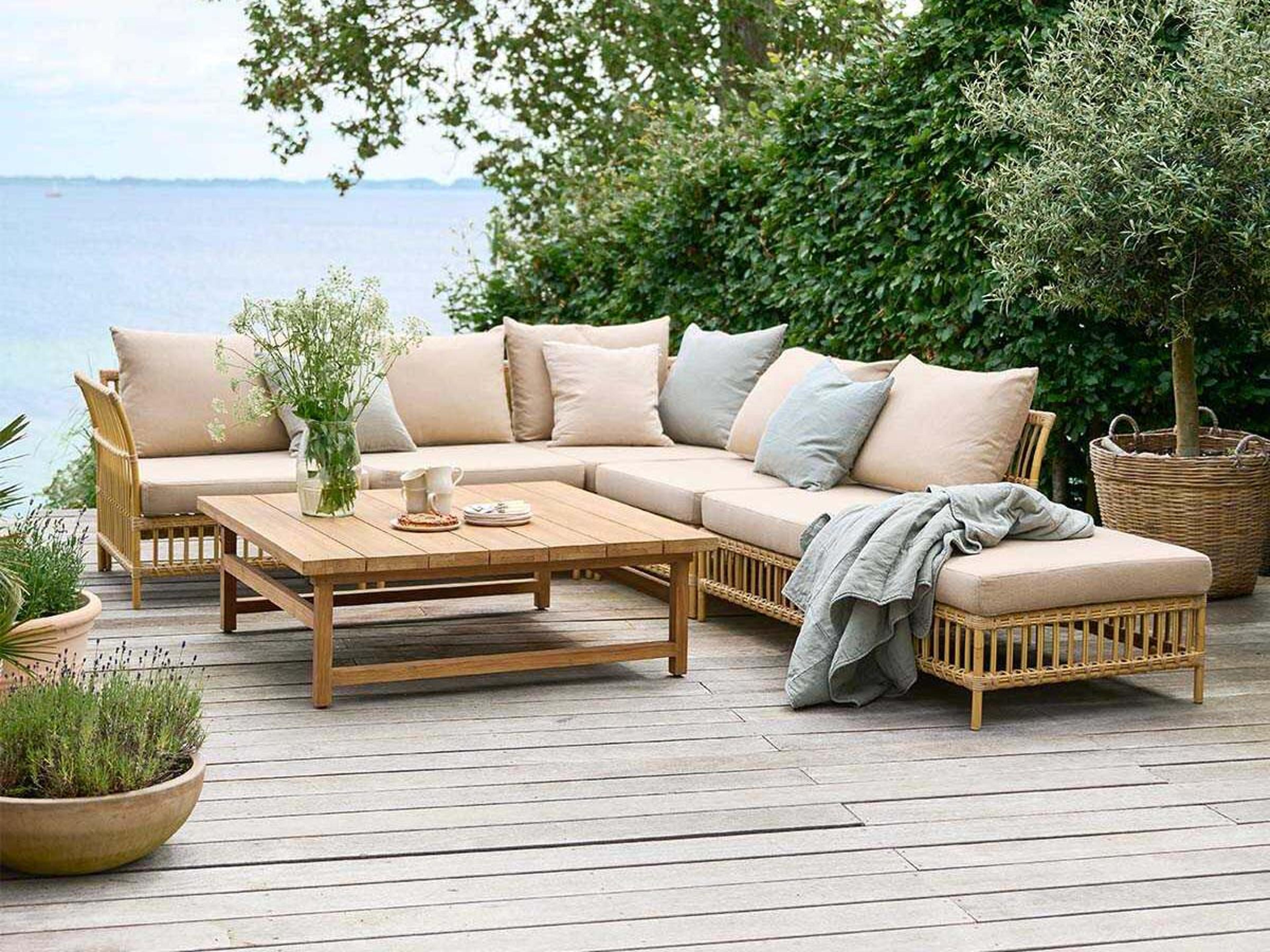 Sika Design Exterior Aluminum Rattan Natural Maggie Modular Patio Lounge Chair