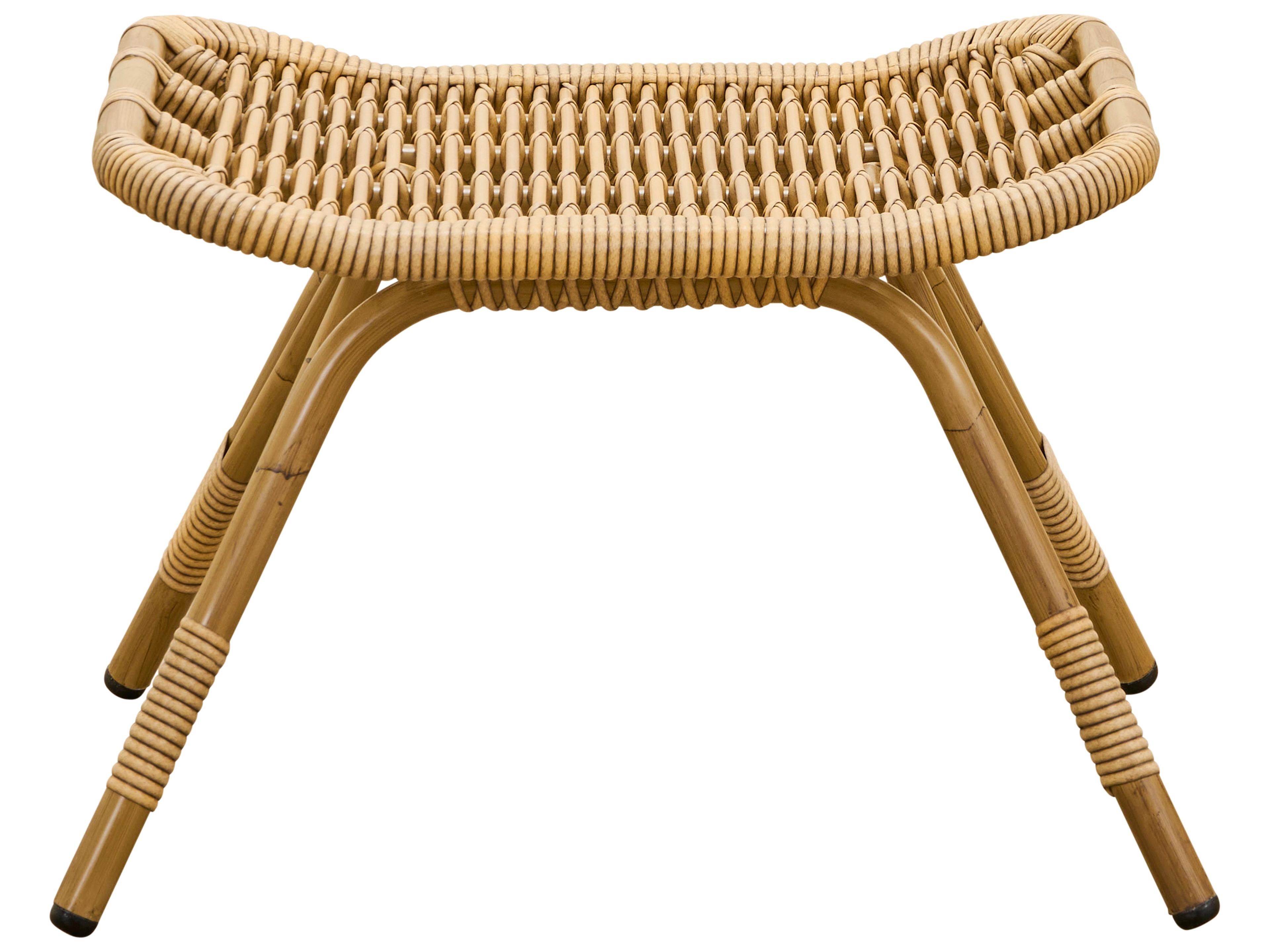 Sika Design Exterior Aluminum Rattan Antique Monet Foot Stool