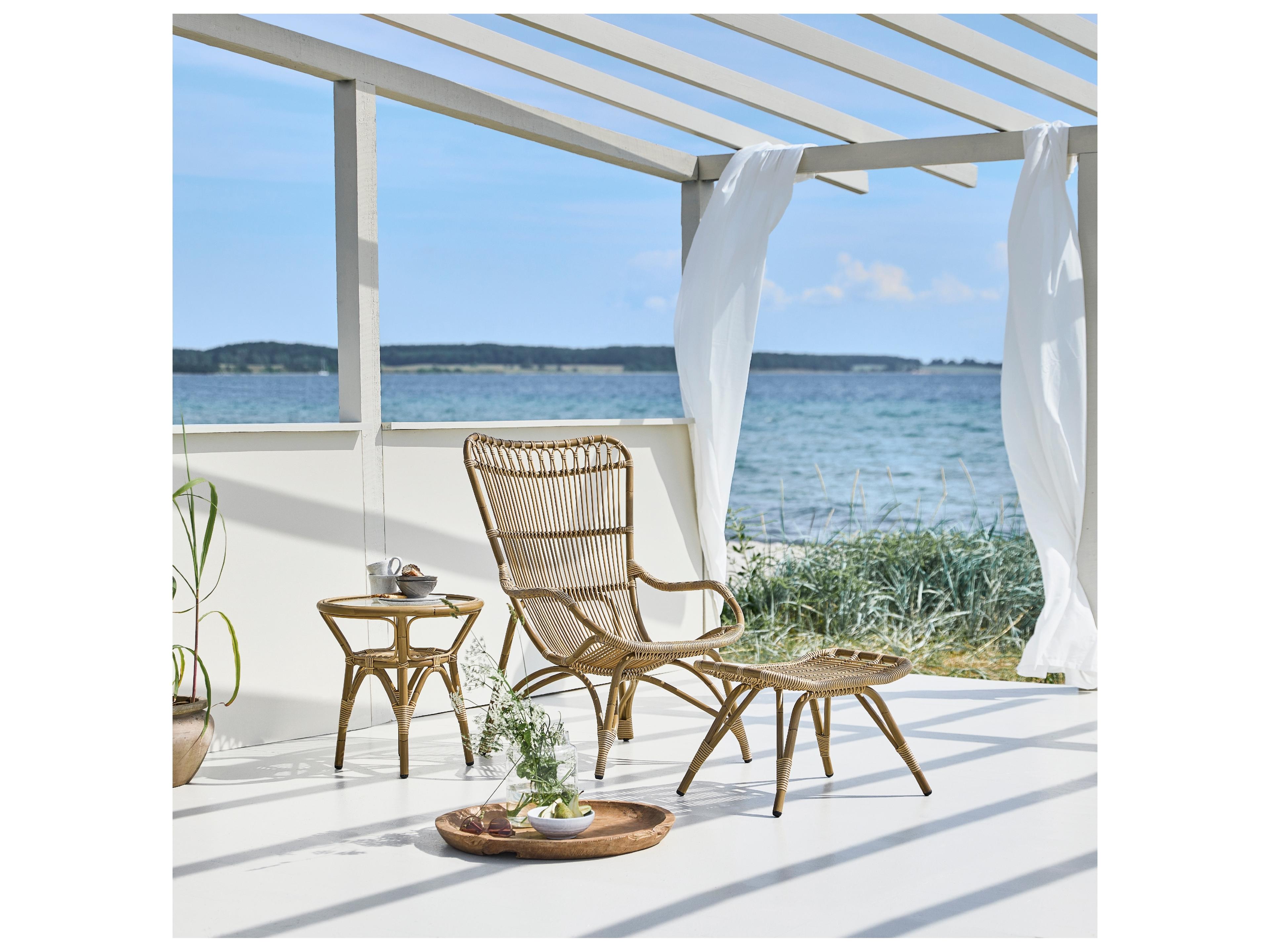 Sika Design Exterior Aluminum Rattan Antique Monet Foot Stool