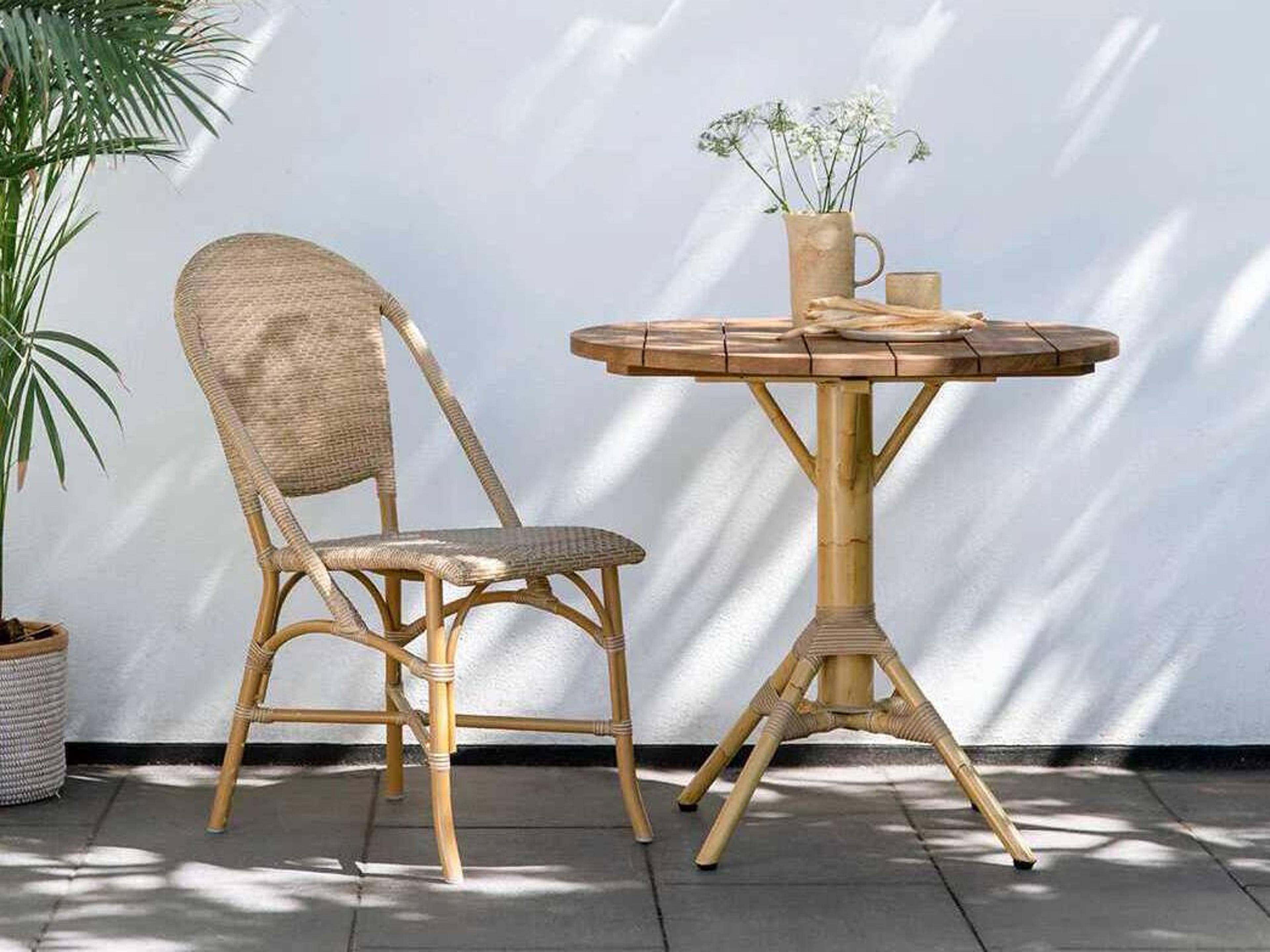 Sika Design Alu Affaire Aluminum Rattan Natural Cafe Table Base