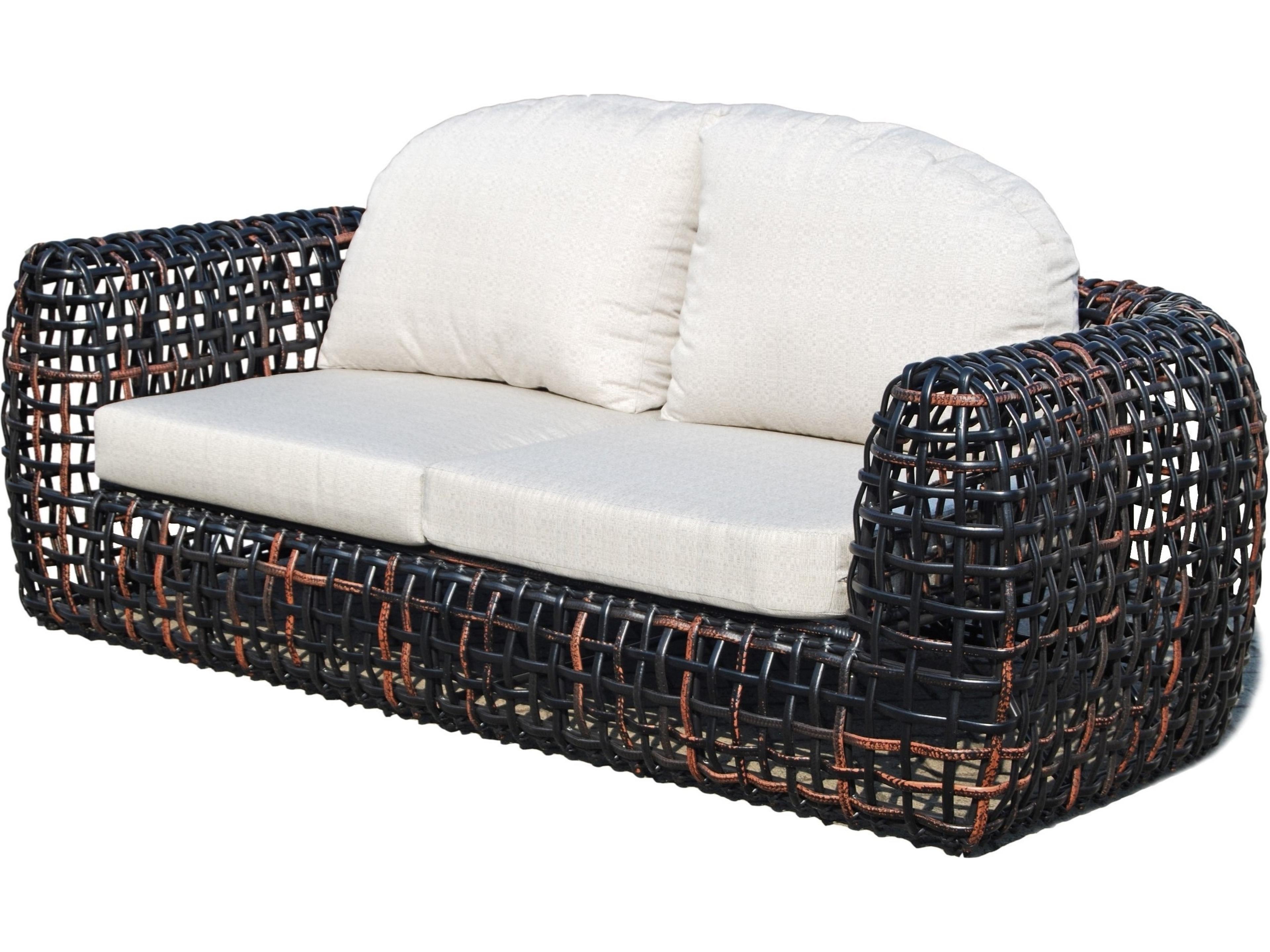 Dynasty Black Mushroom Aluminum Cushion Loveseat