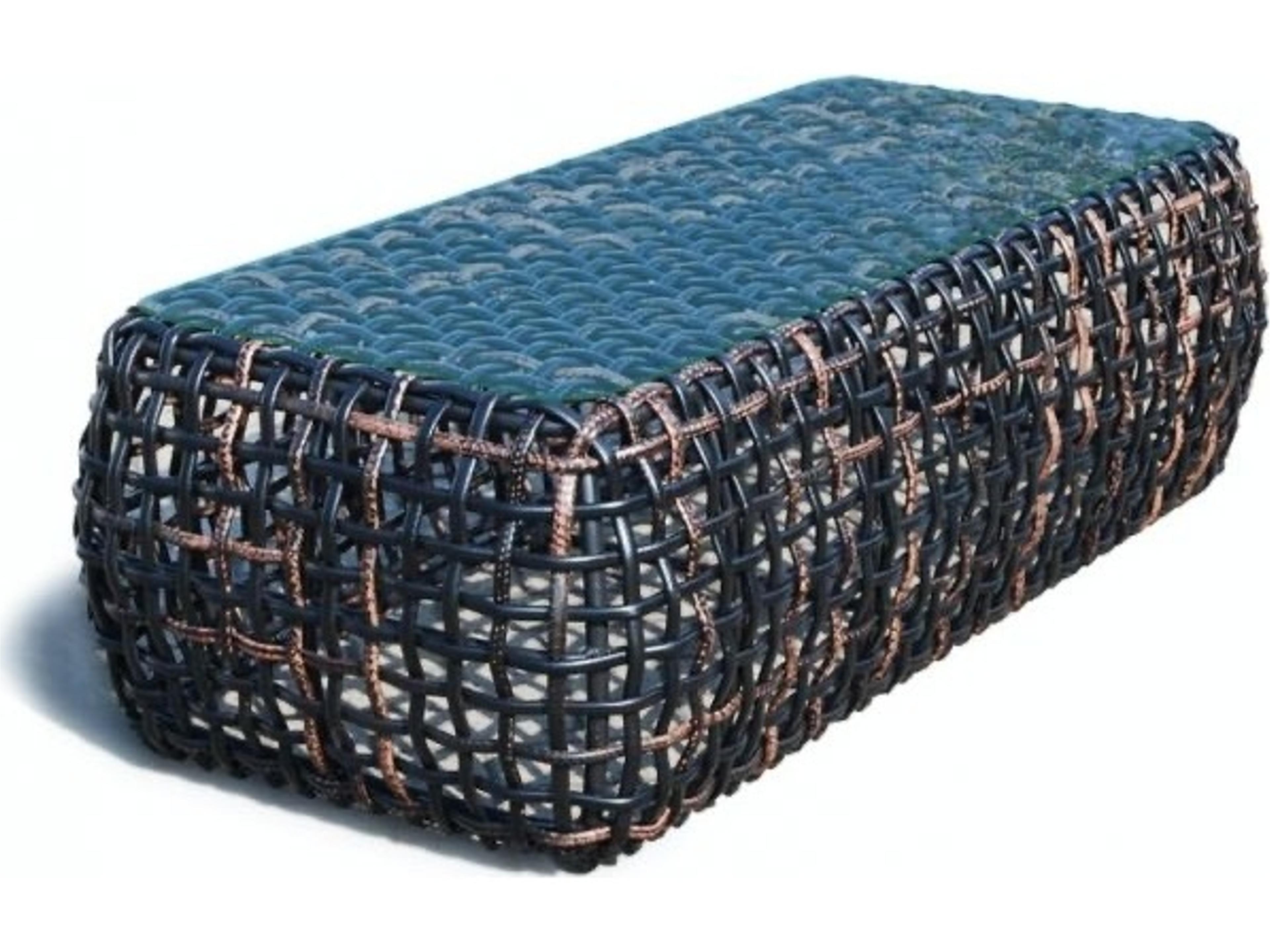 Dynasty Black Mushroom Aluminum Rectangular Coffee Table