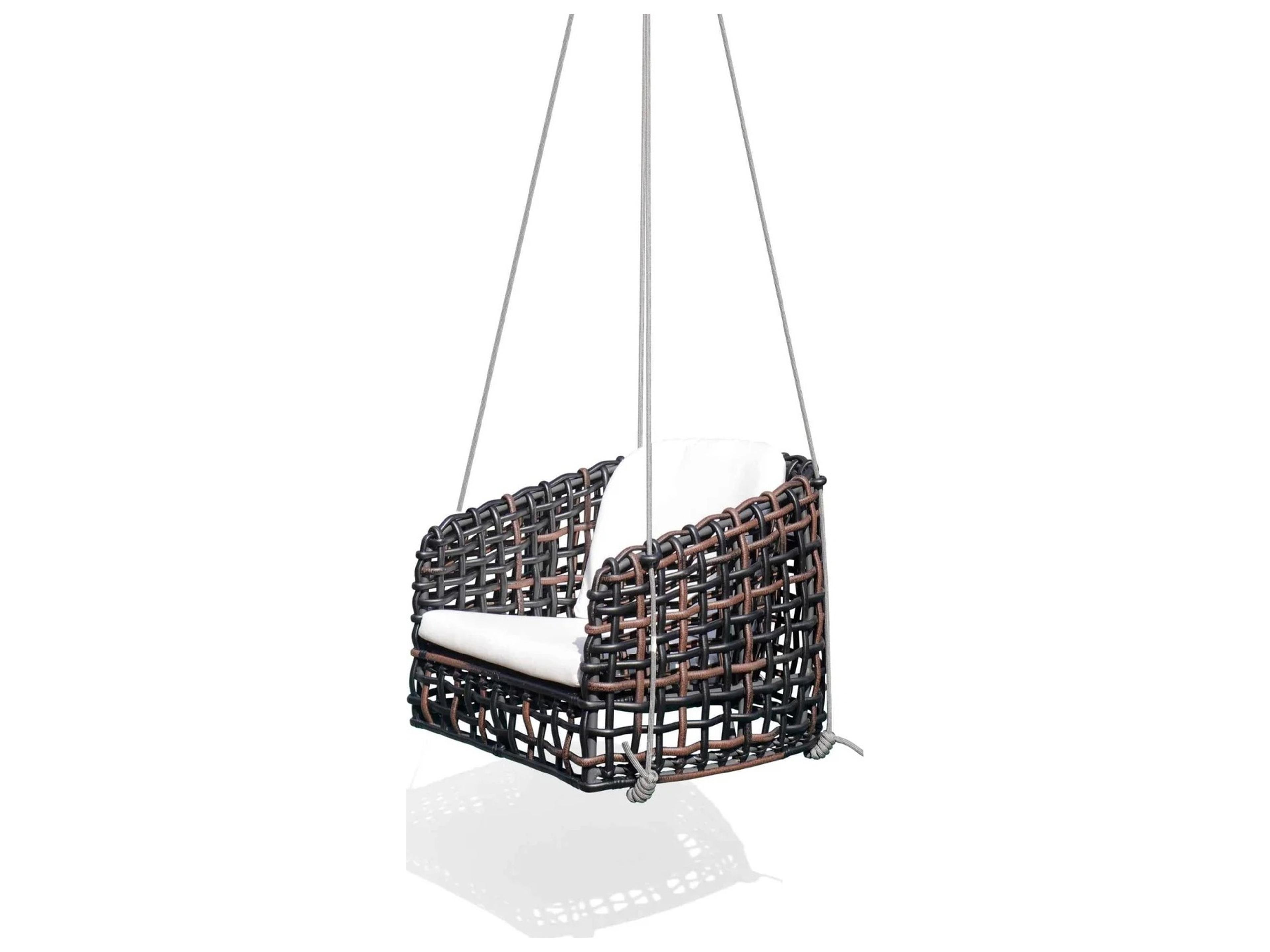 Dynasty Black Mushroom Wicker Cushion Swing