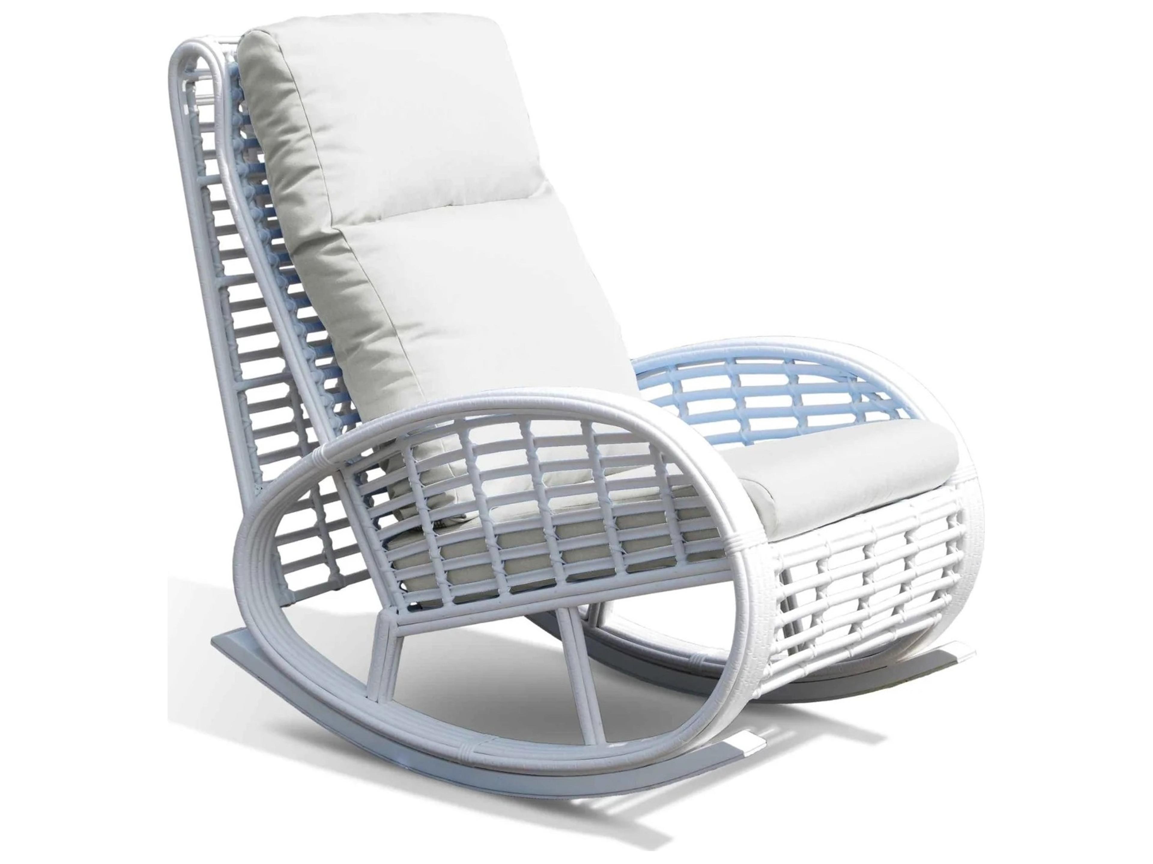 Dynasty White Mushroom Aluminum Cushion Lounge Chair