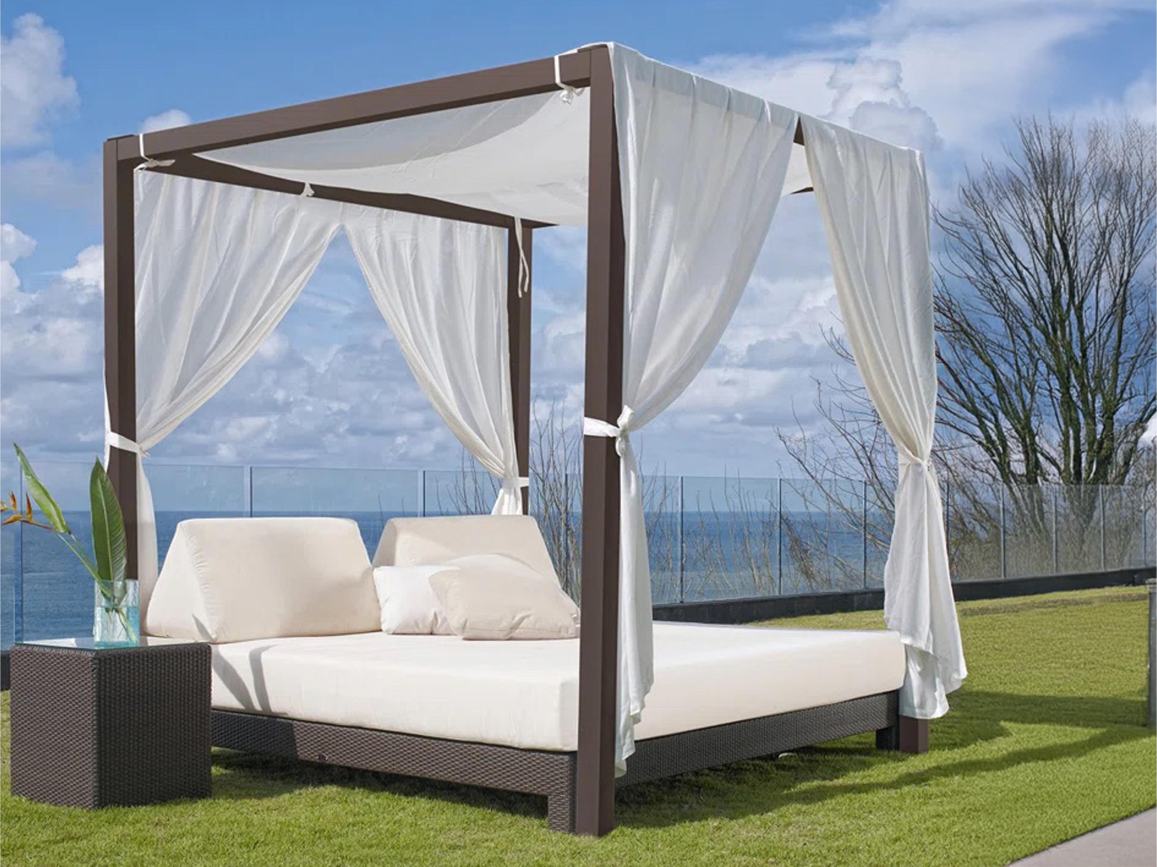 Anibal Jb Chocolate Aluminum Cushion Lounge Bed