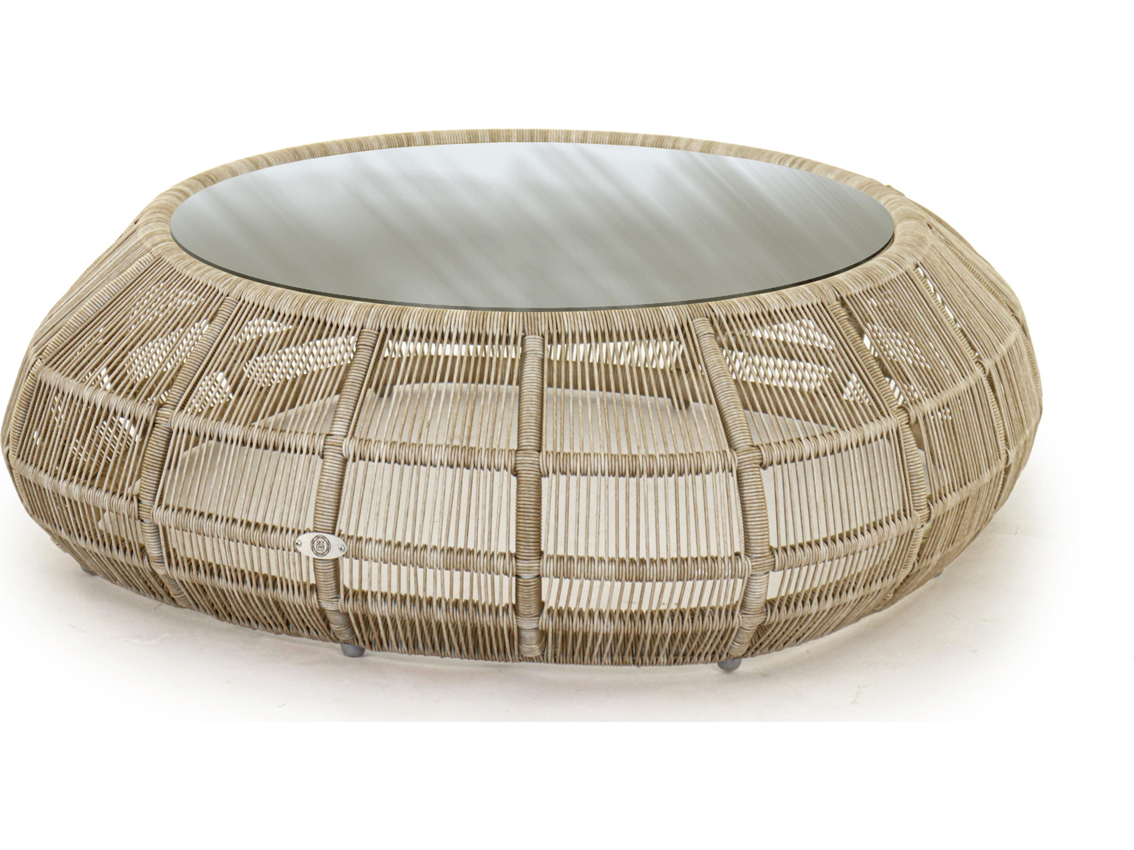 Rio Outdoor Patio Coffee Table with Glass