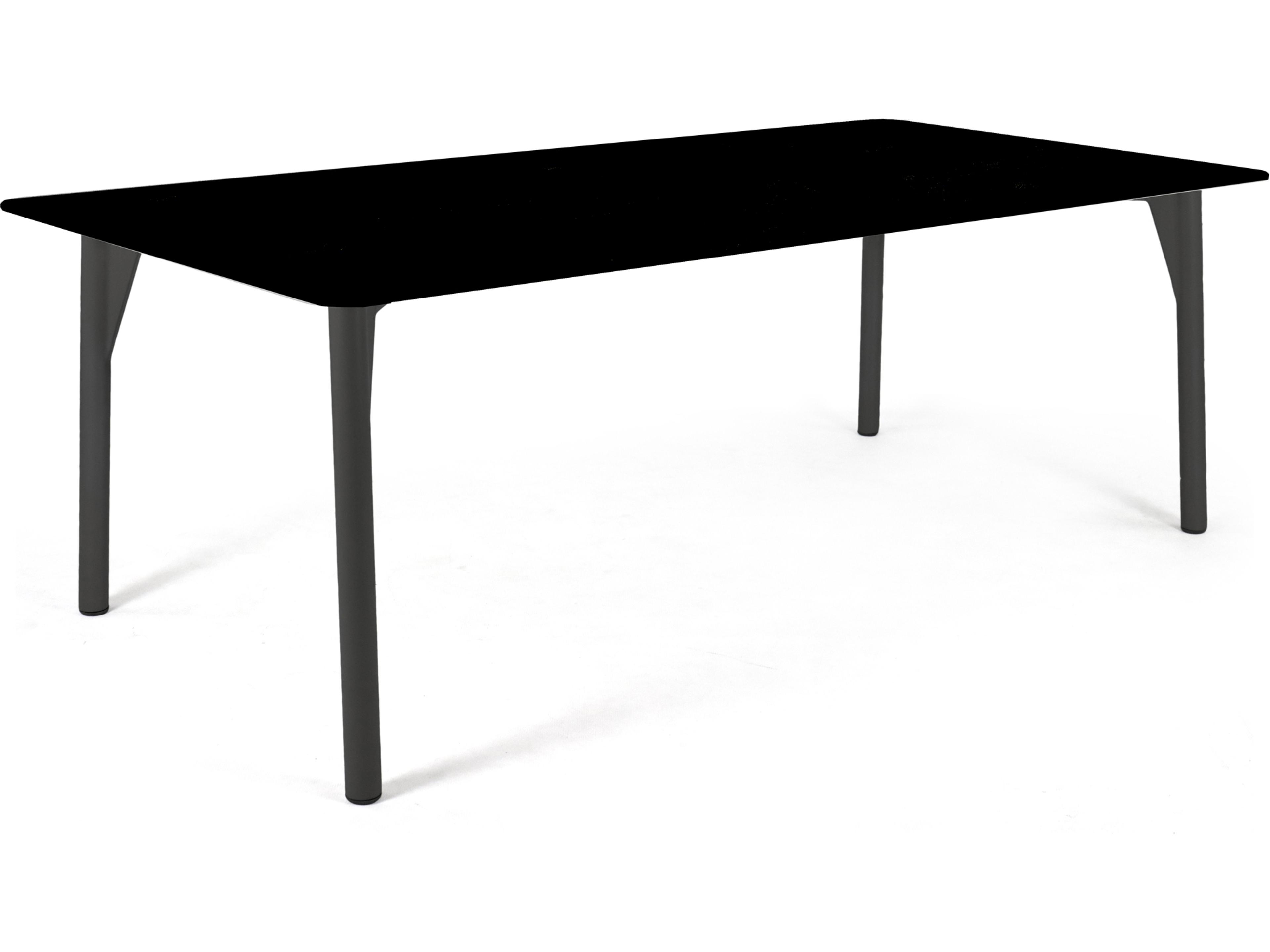 Boston Rectangular Outdoor Patio Dining Table with Glass