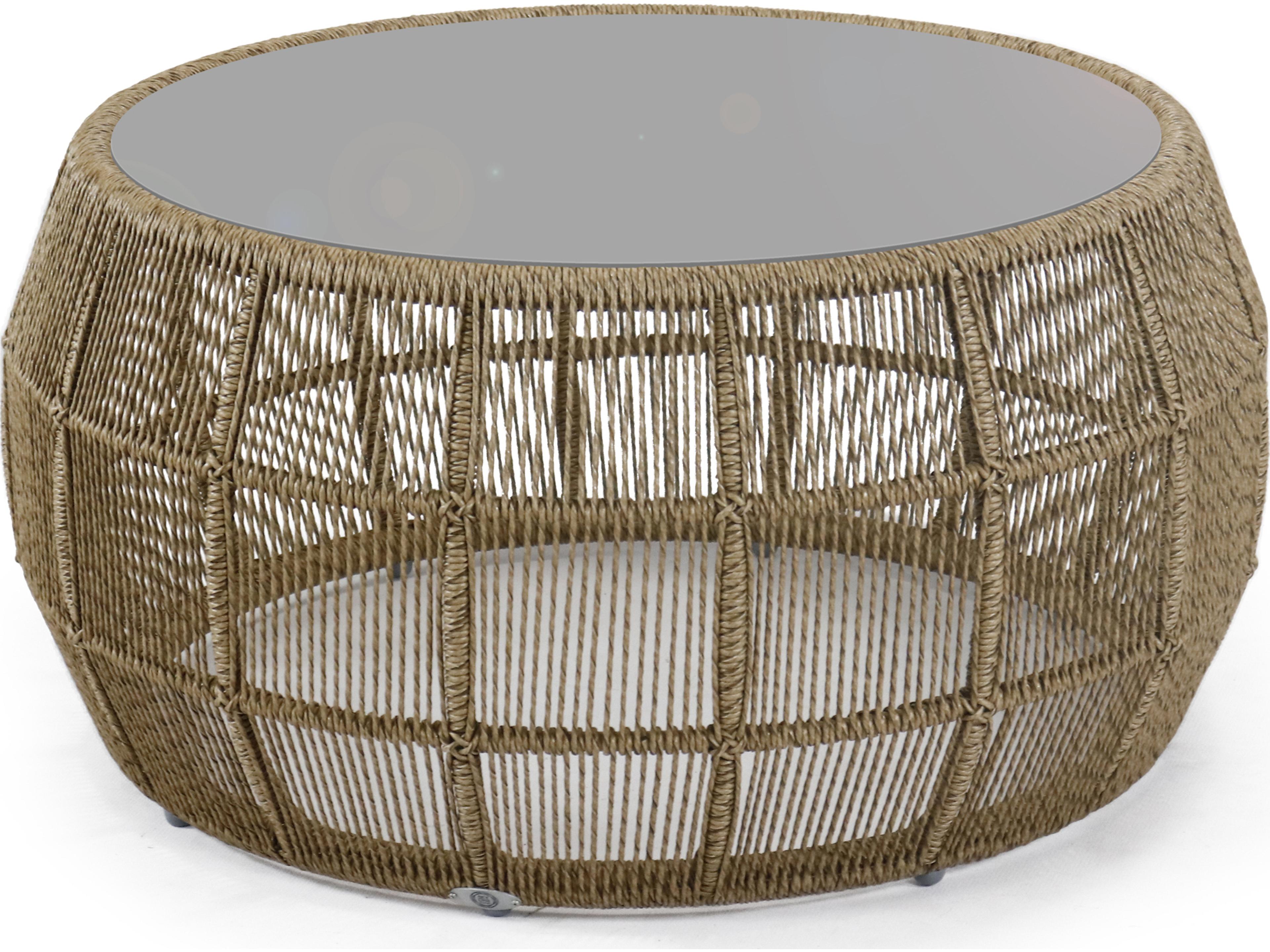 Calixto Patio Coffee Table with Glass