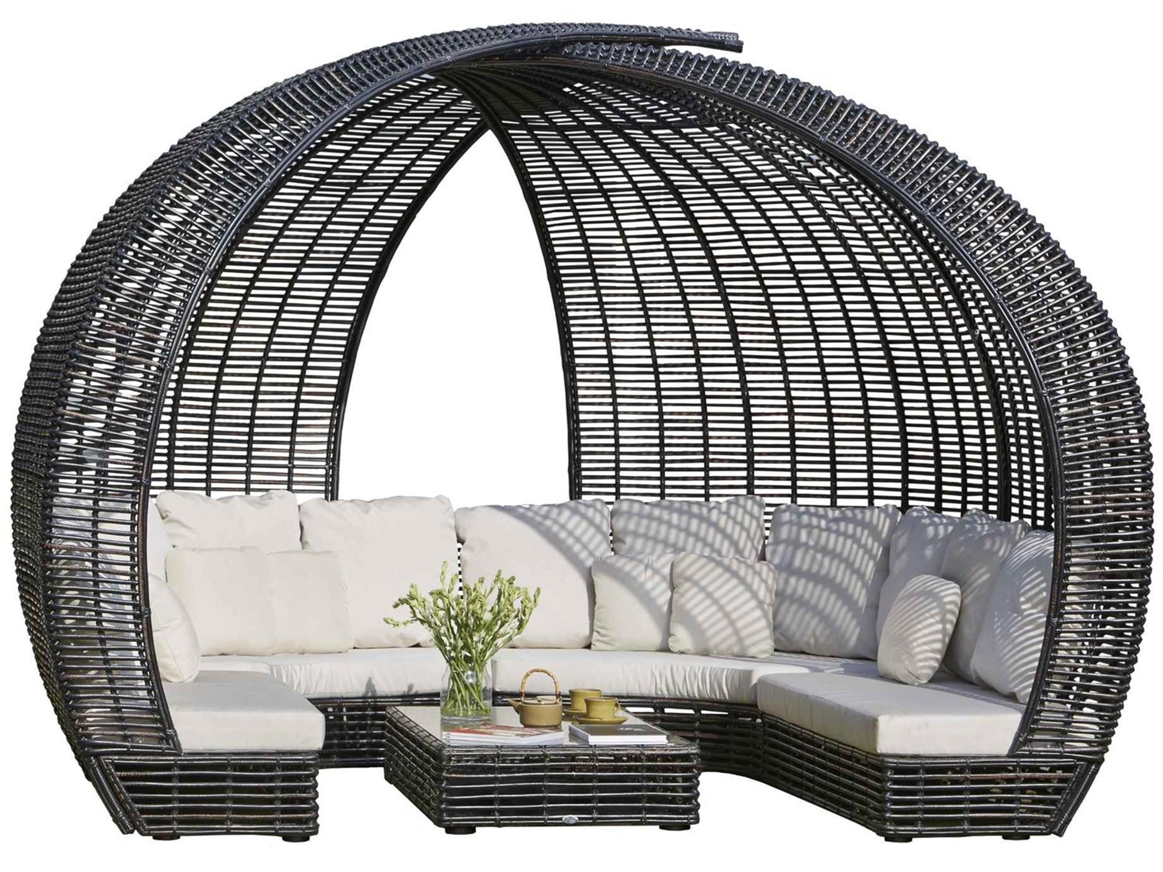 Sparta Black Mushroom Aluminum Cushion Lounge Bed