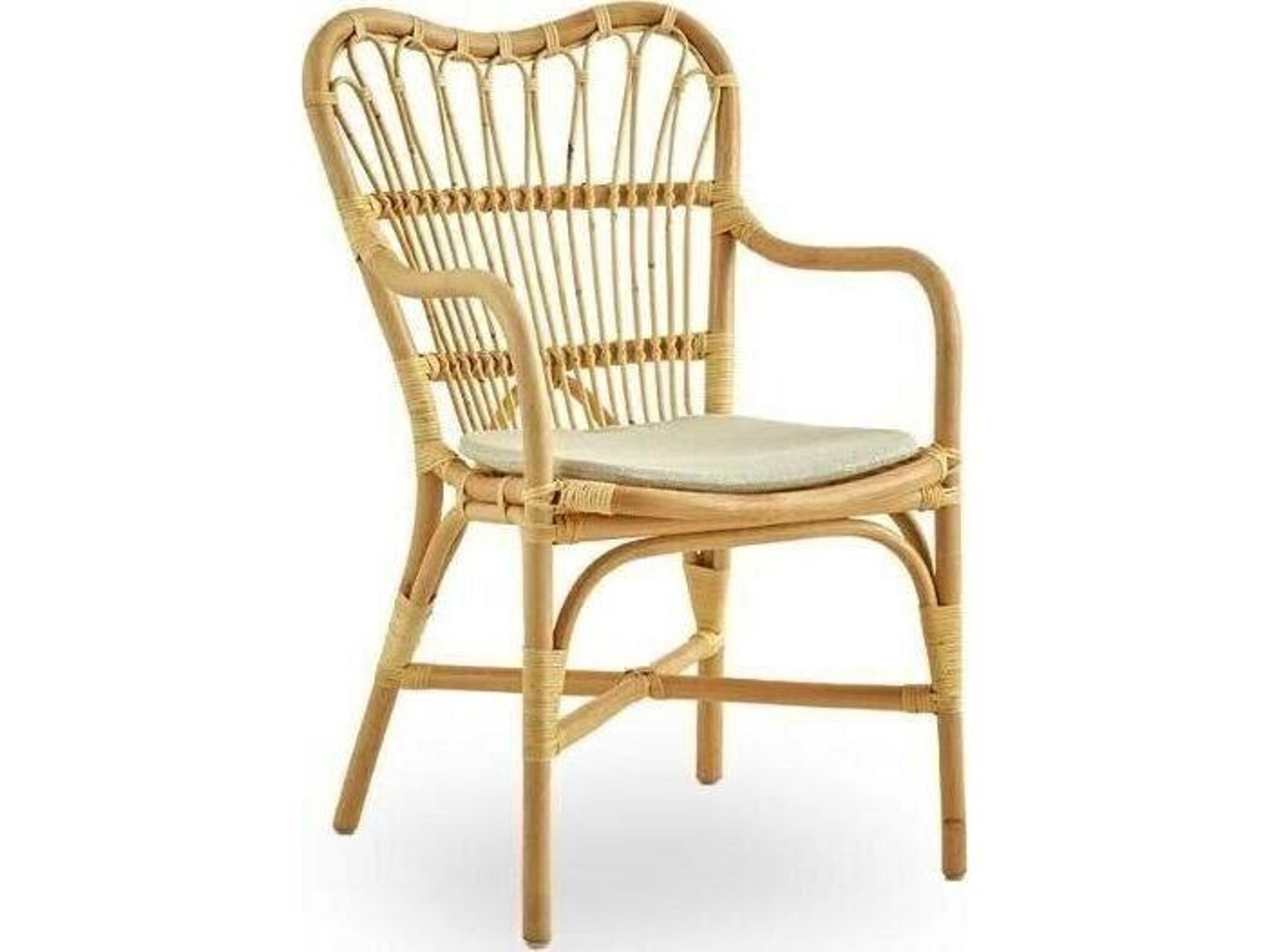 Sika Indoor Originals Margret Rattan Natural Arm Dining Chair