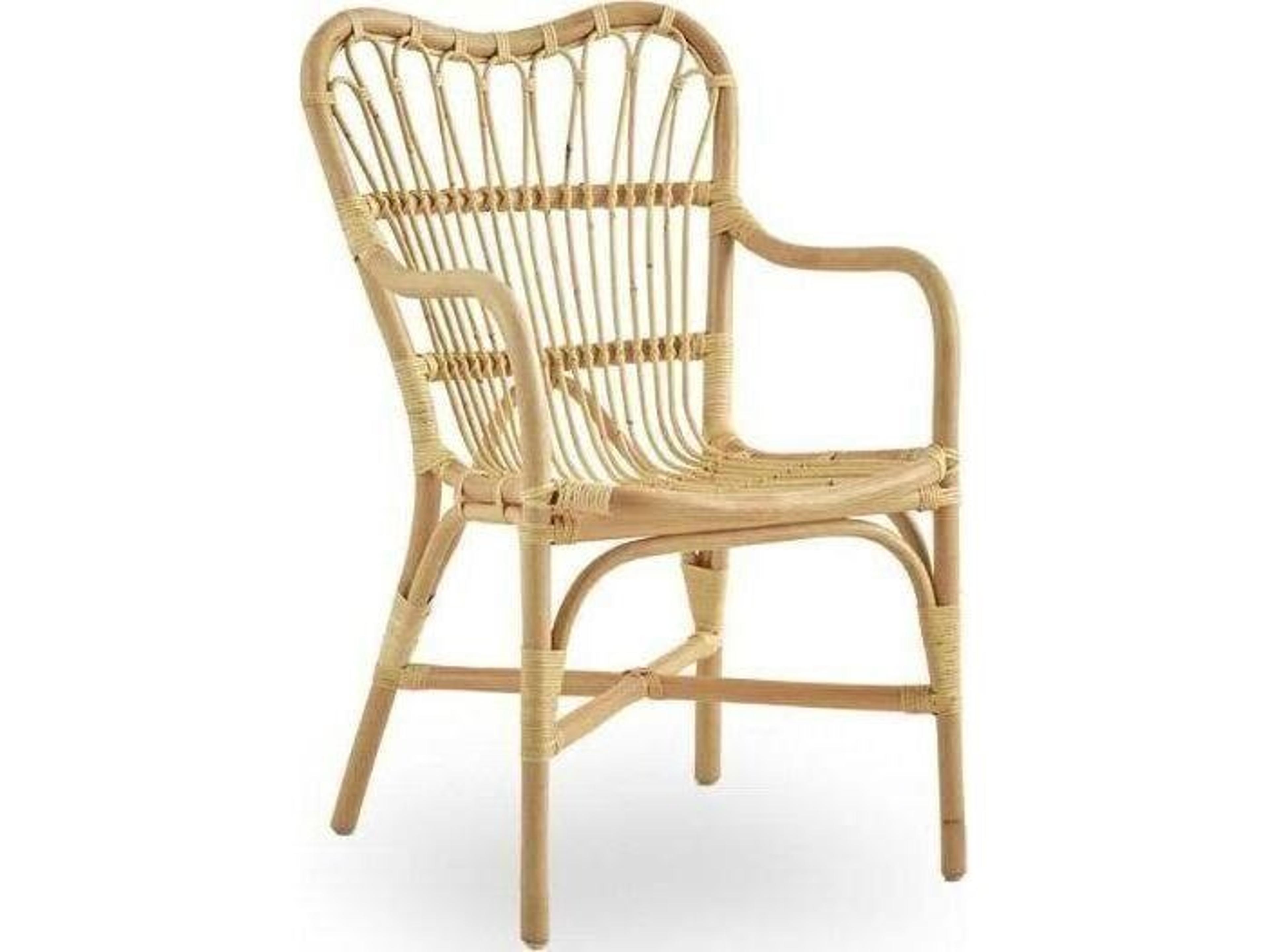 Sika Indoor Originals Margret Rattan Natural Arm Dining Chair