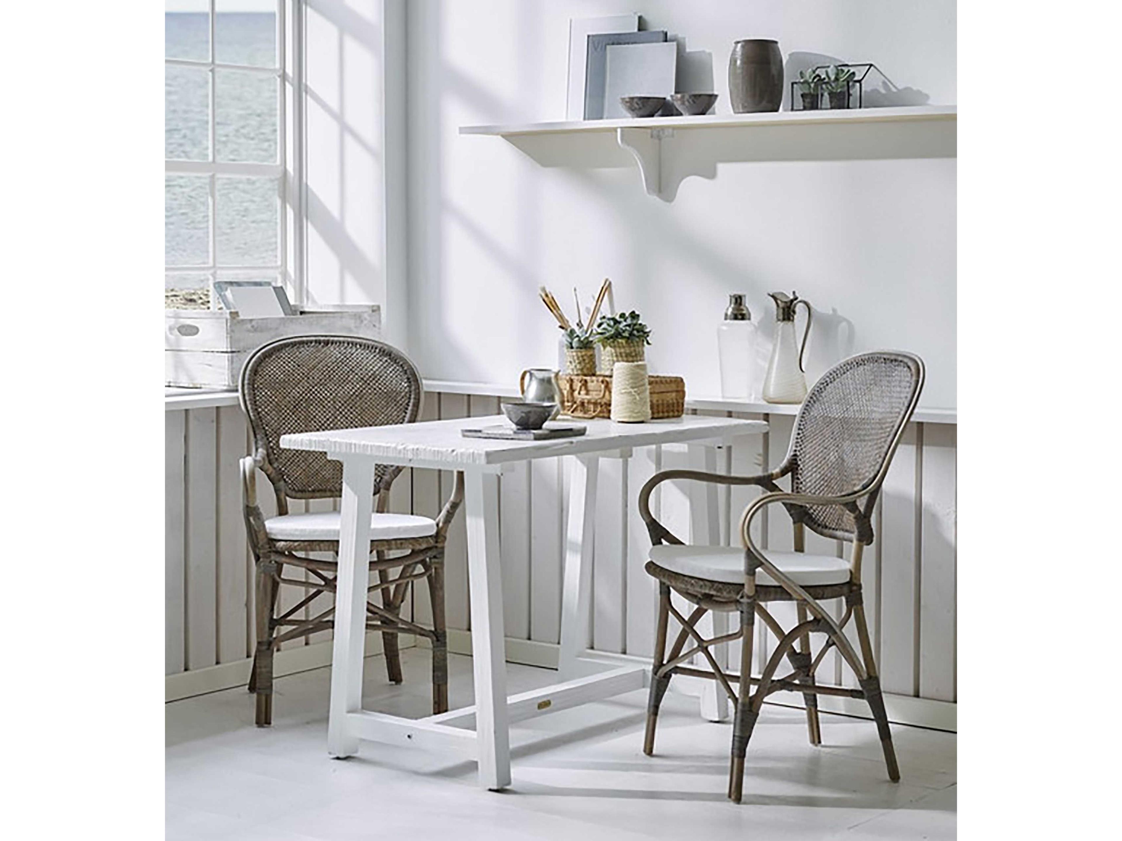 Sika Indoor Originals Rossini Rattan Gray Arm Dining Chair