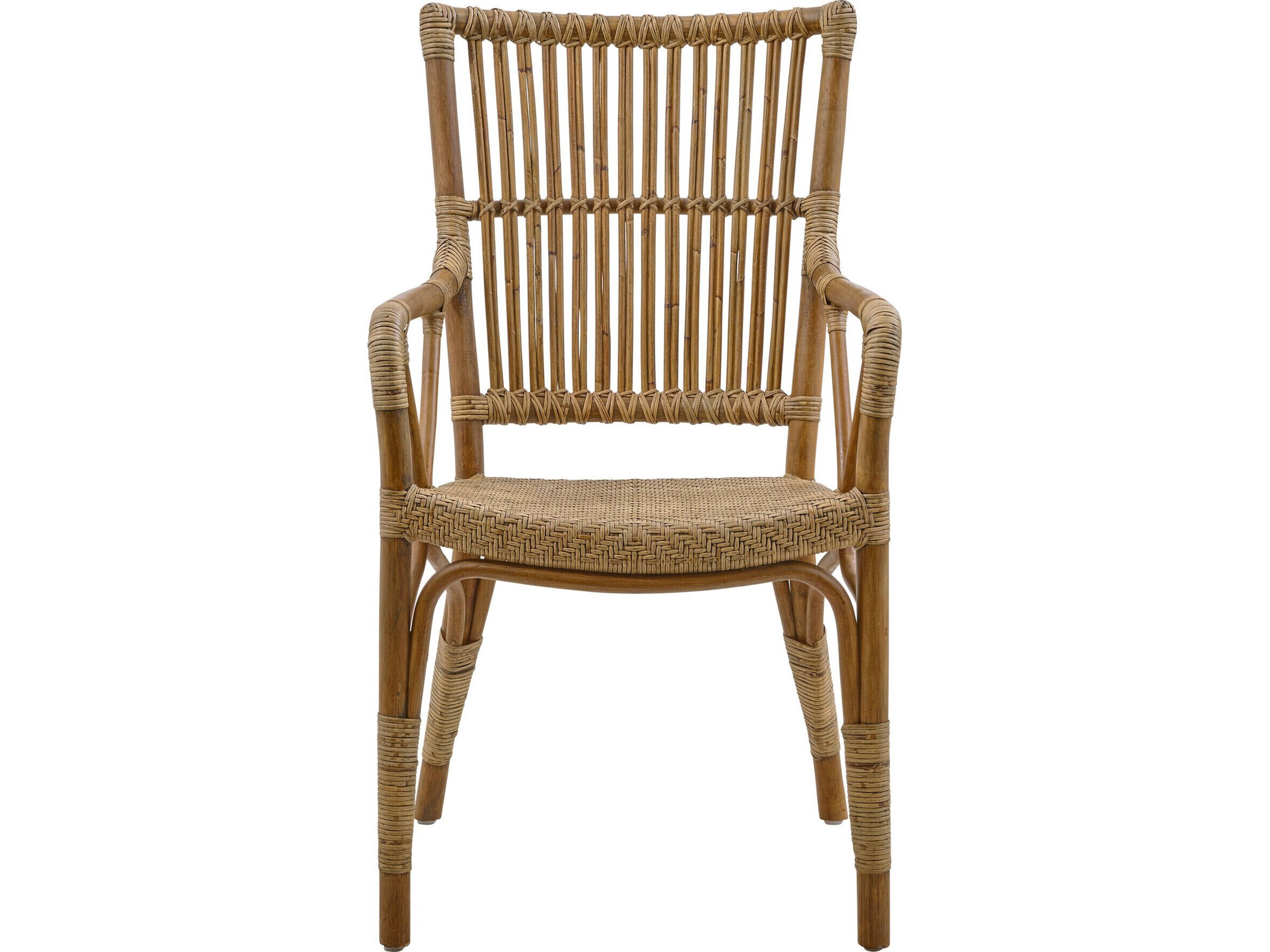 Sika Indoor Originals Piano Rattan Brown Arm Dining Chair