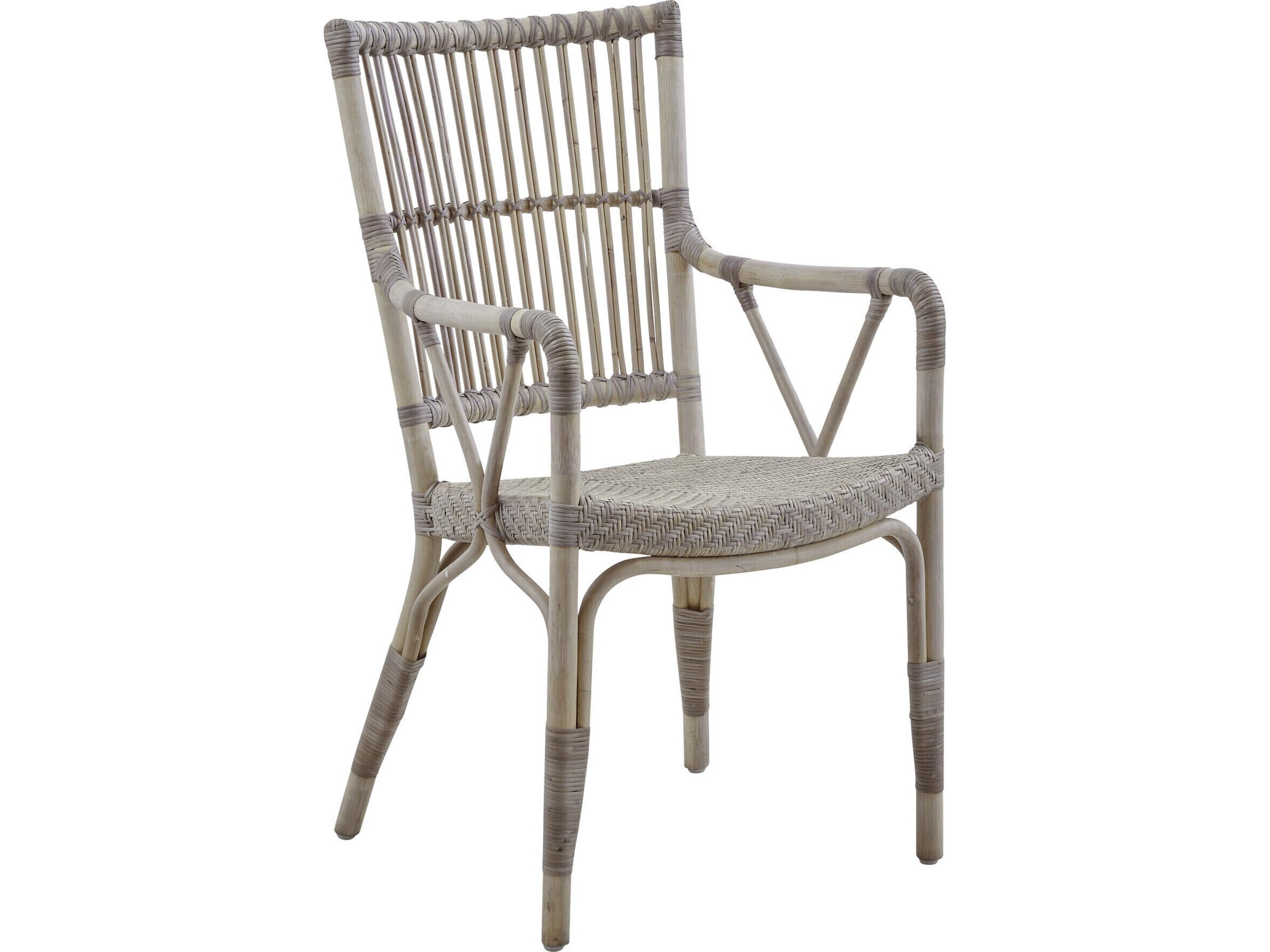 Originals Piano Rattan Gray Arm Dining Chair