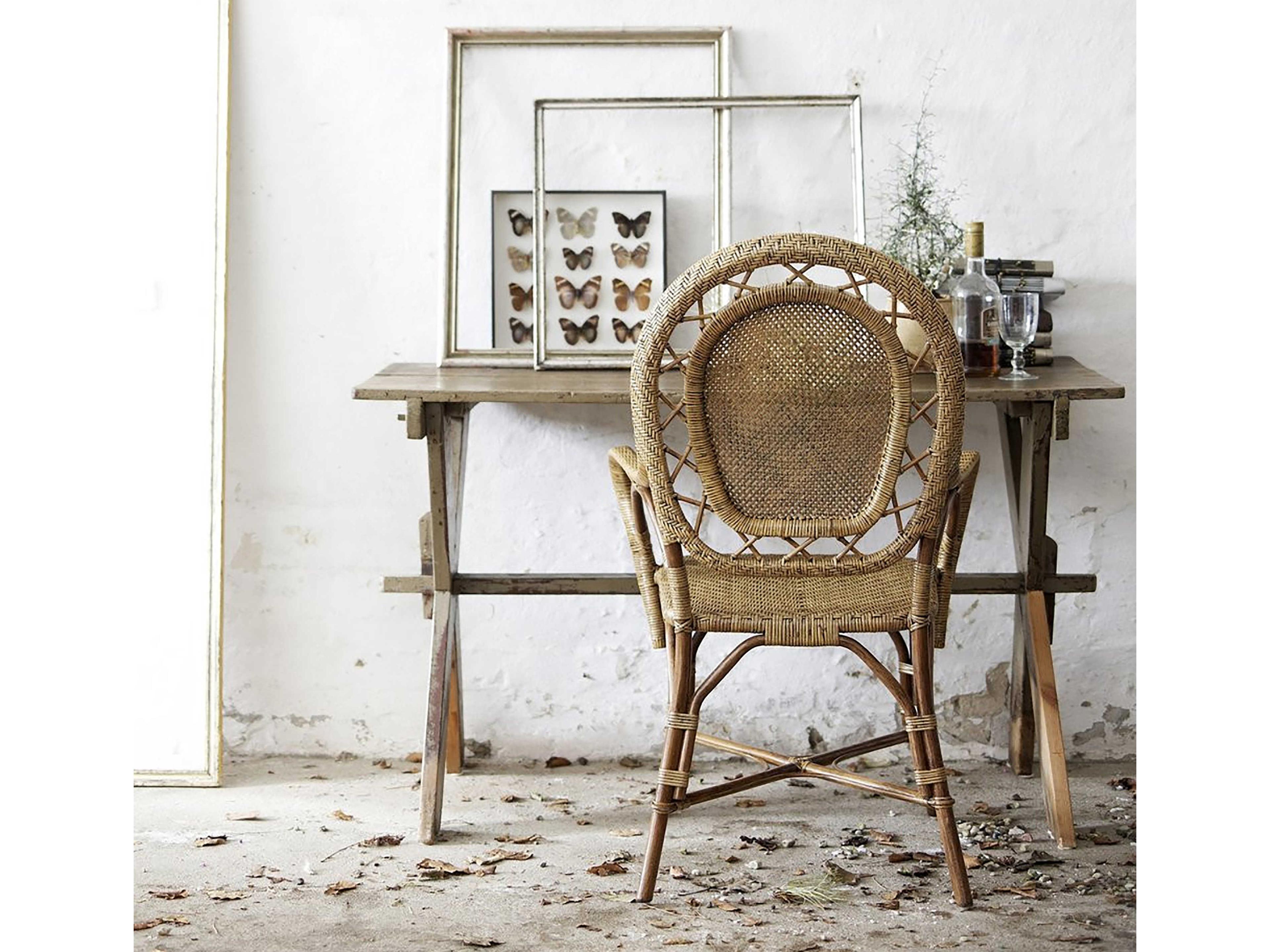 Sika Indoor Originals Romantica Rattan Brown Arm Dining Chair