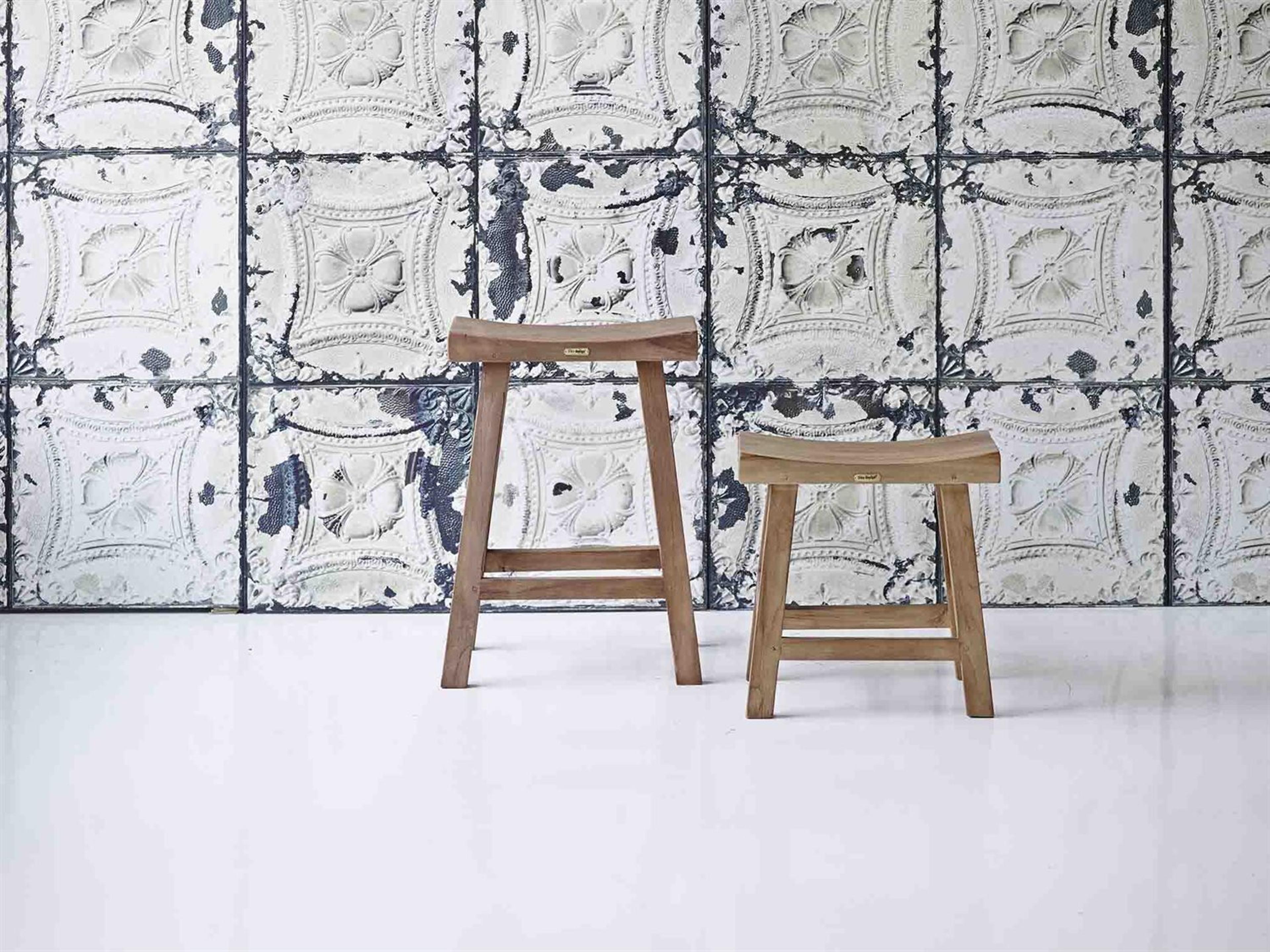 Sika Indoor Teak Wood Counter Stool