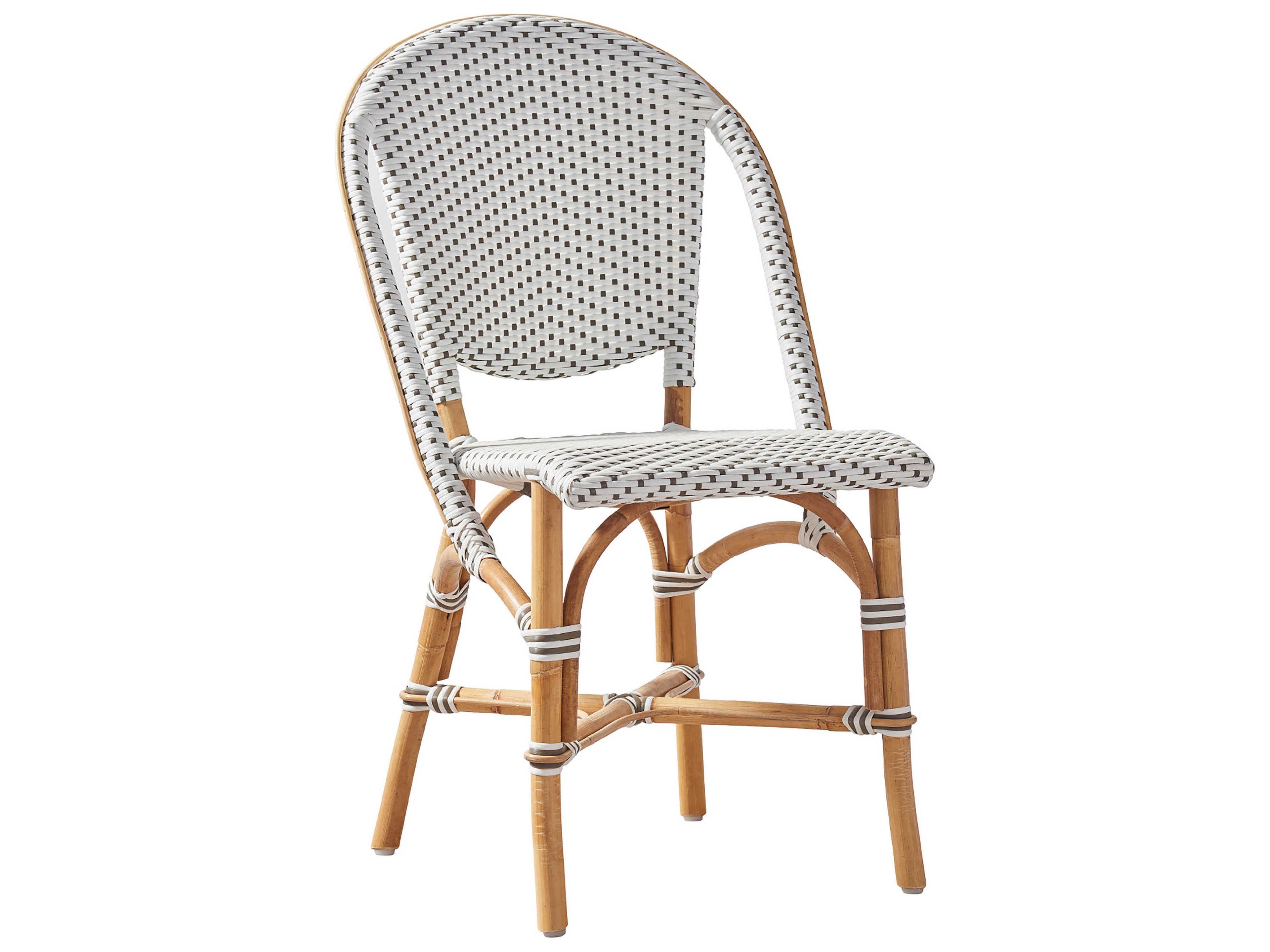 Sika Design Affaire Sofie Upholstered Dining Side Chair in Rattan and Cappuccino Dots