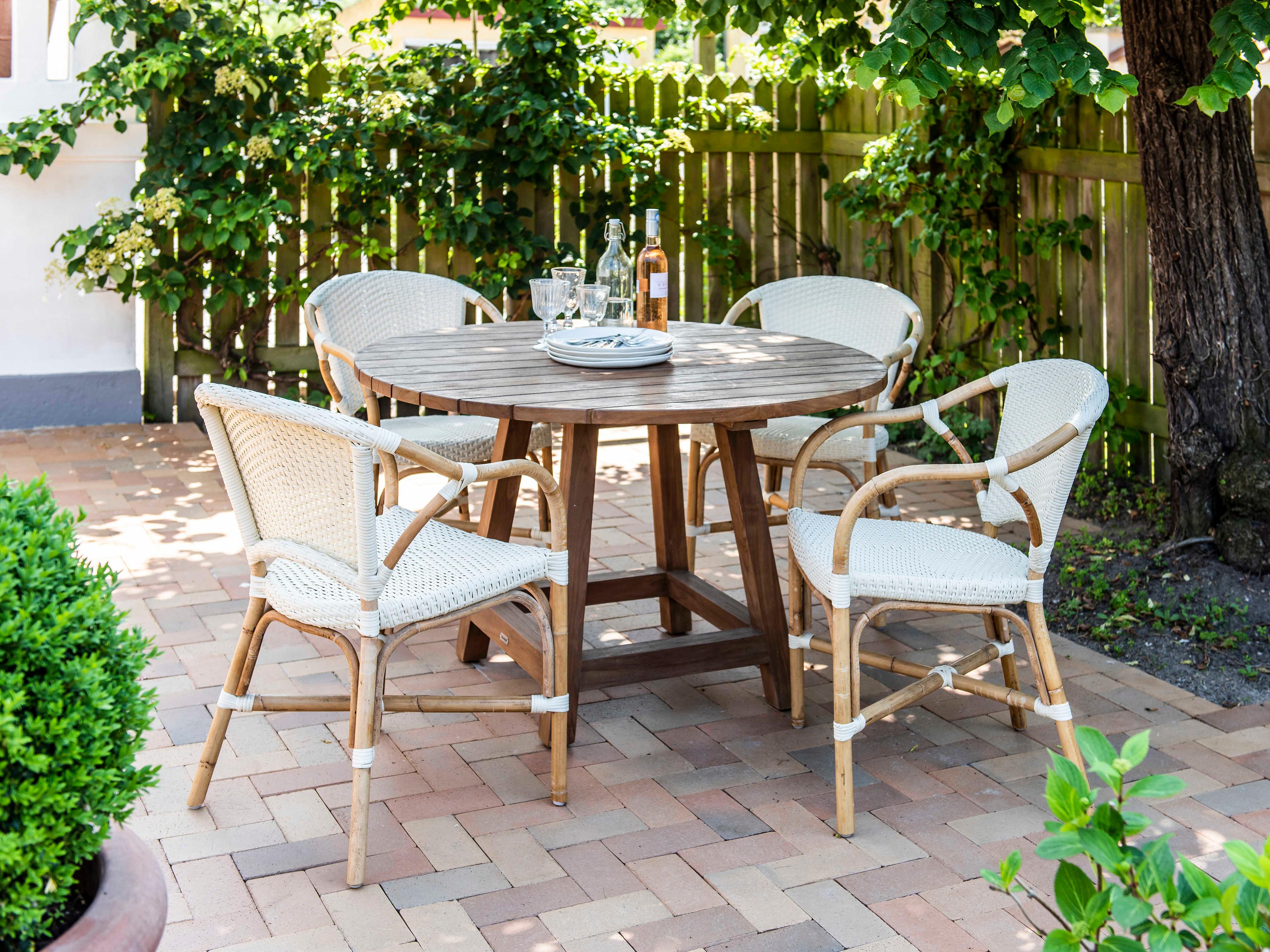 Sika Indoor Affaire Valerie Bistro Rattan Natural Arm Dining Chair