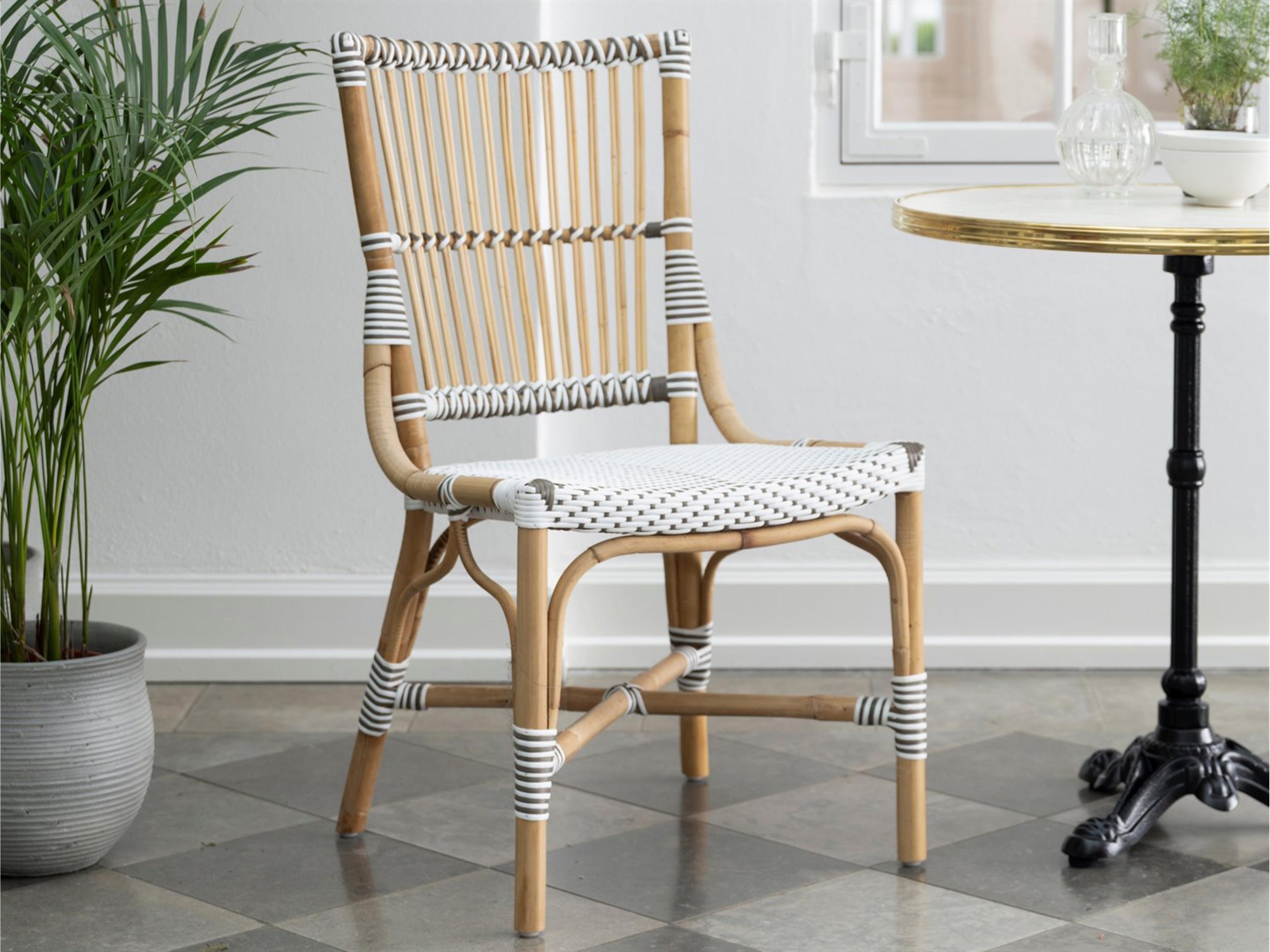 Sika Indoor Affaire Monique Bistro Rattan White Side Dining Chair