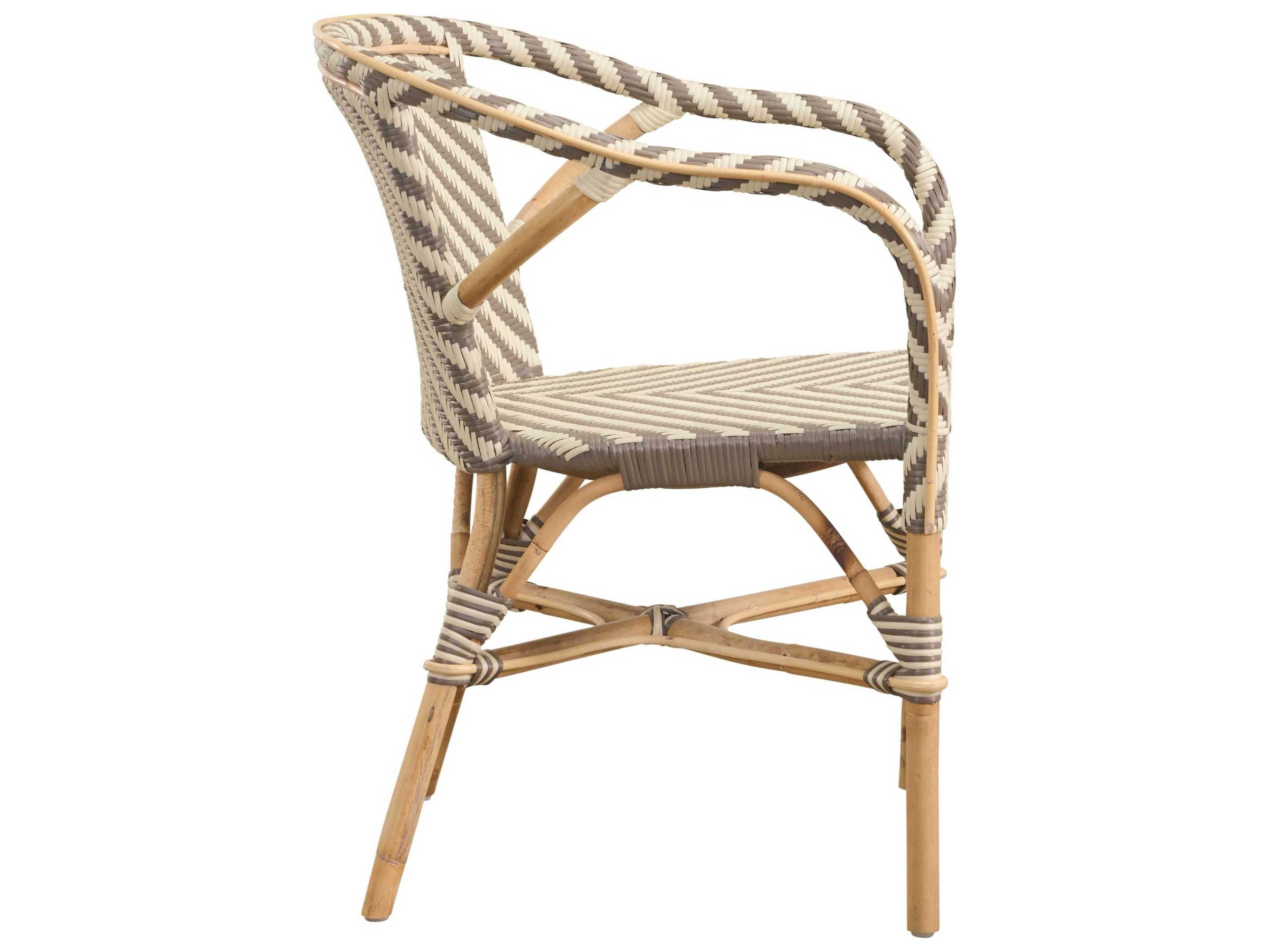 Sika Indoor Alu Affaire Madeleine Rattan Beige Arm Dining Chair